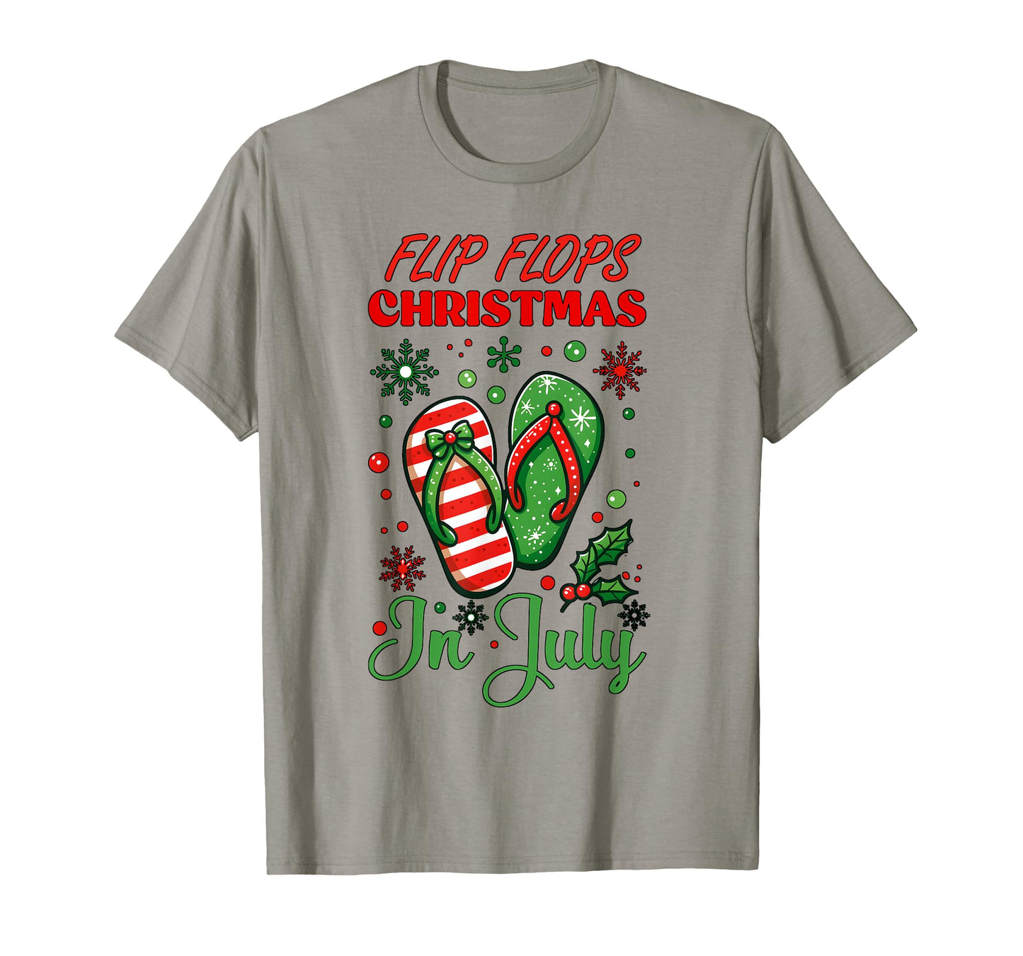 Flip Flops Christmas In July North Pole Snow Flakes Summer T-Shirt