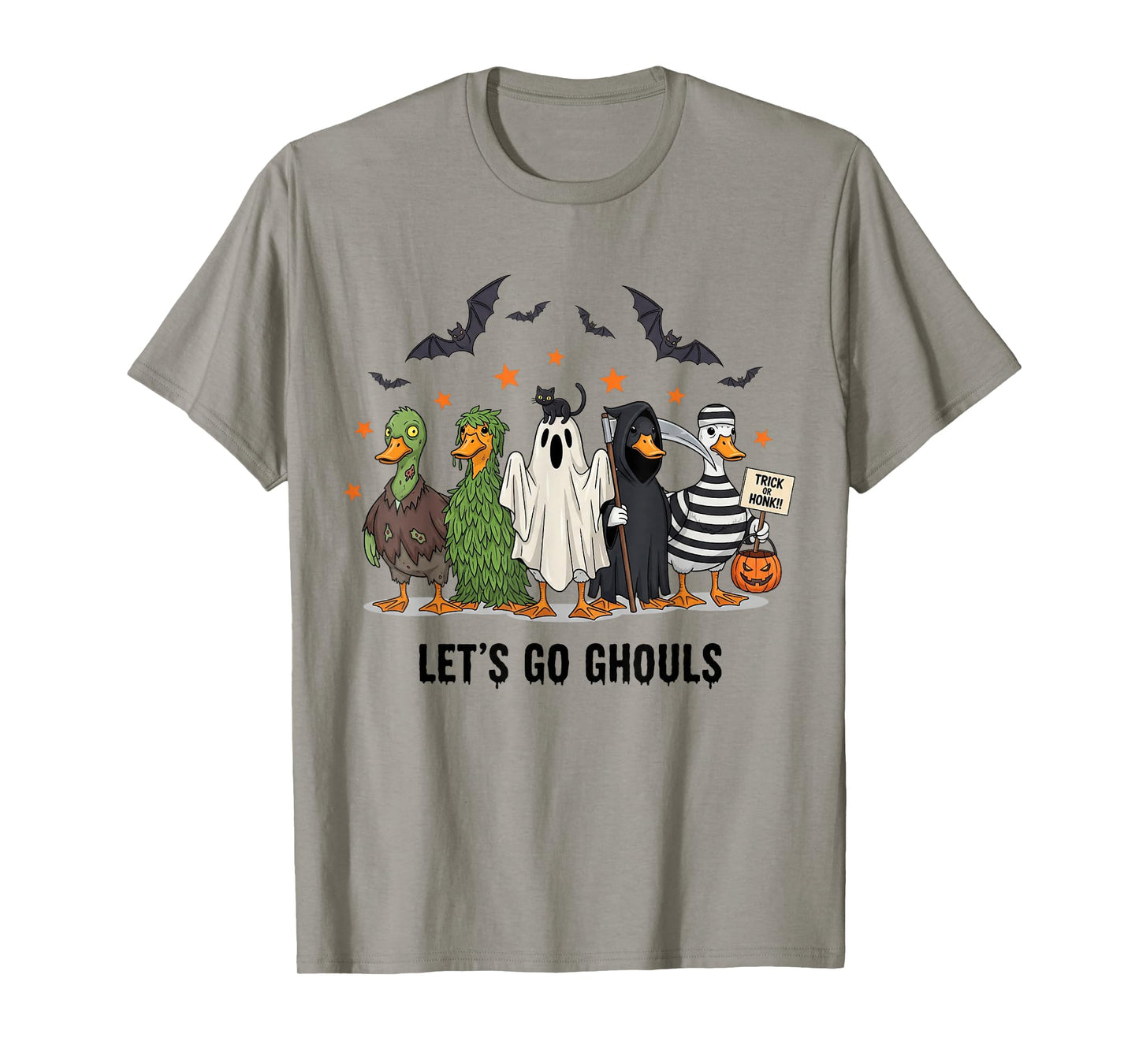 Funny Duck Halloween Let’s Go Ghouls Trick Or Honk Tee T-Shirt