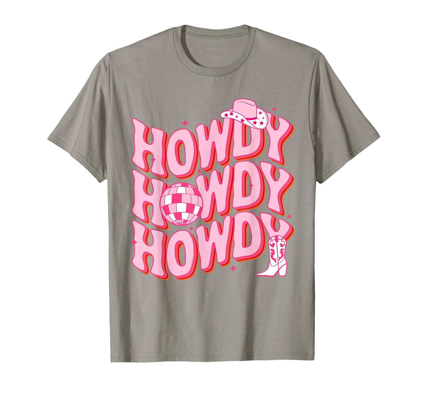 Howdy Southern Western Girl Country Rodeo Pink Cowgirl Disco T-Shirt