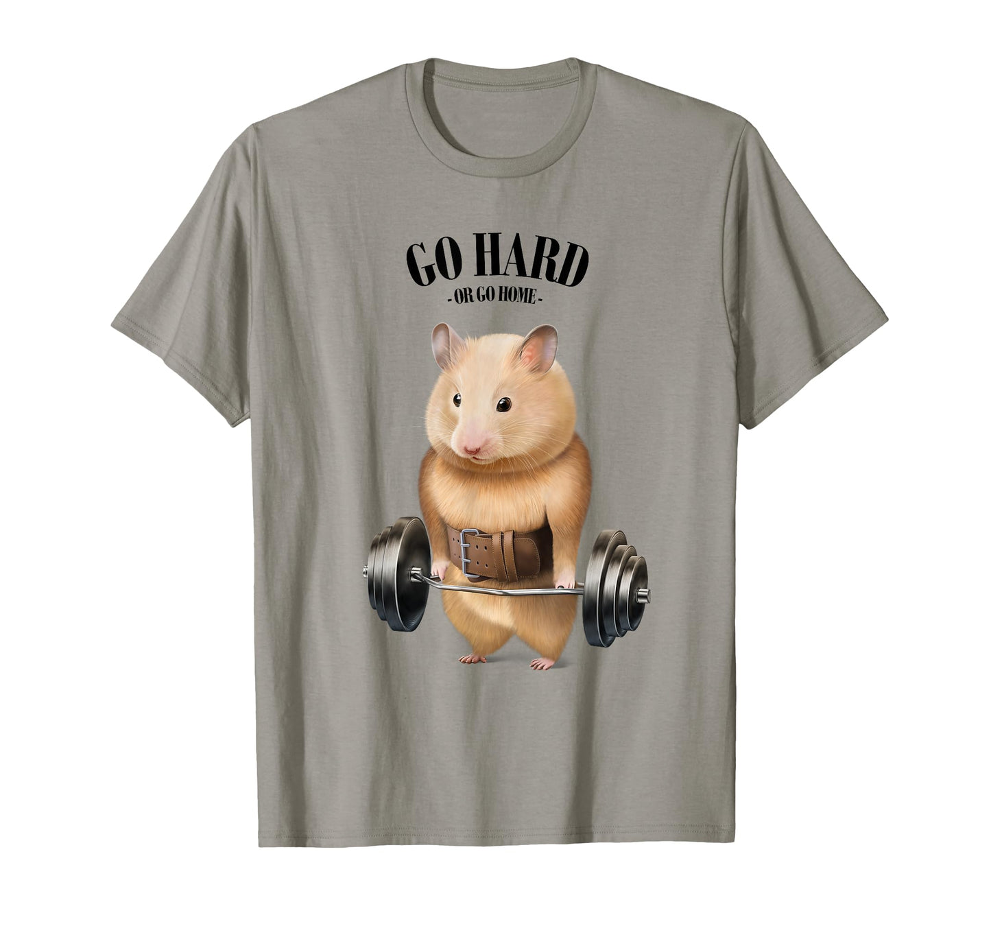 Hamster Muscle Training with Barbell Shrug Bar Fitness Gym T-Shirt