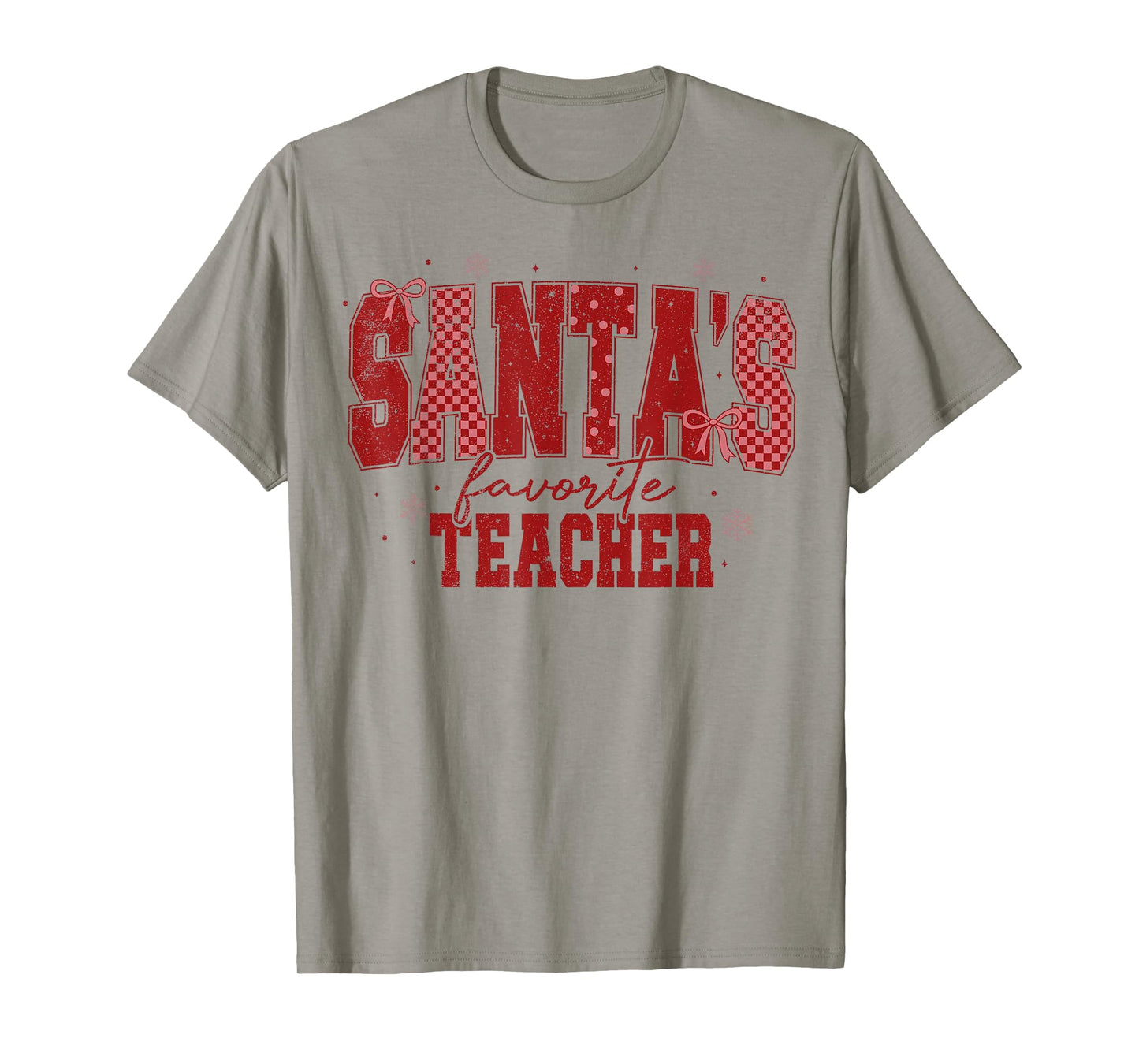 Santa's Favorite Teacher Xmas Holiday Funny Teach T-Shirt