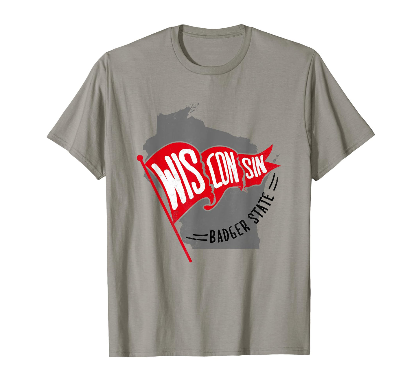 Trendy Wisconsin Badger State Vintage Logo T-Shirt