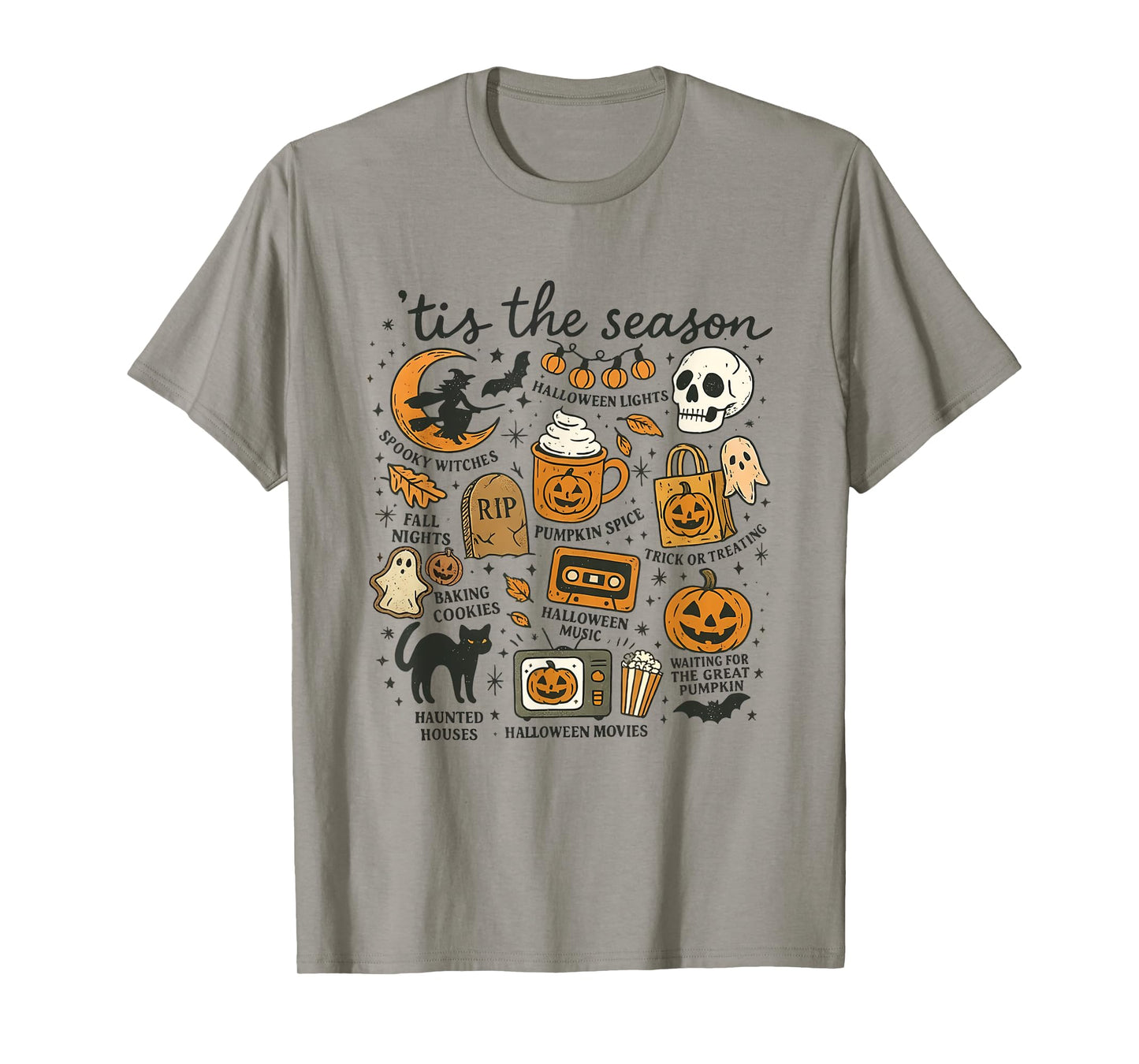 Vintage Tis' the Season Retro Halloween Pumpkin Witch Women T-Shirt