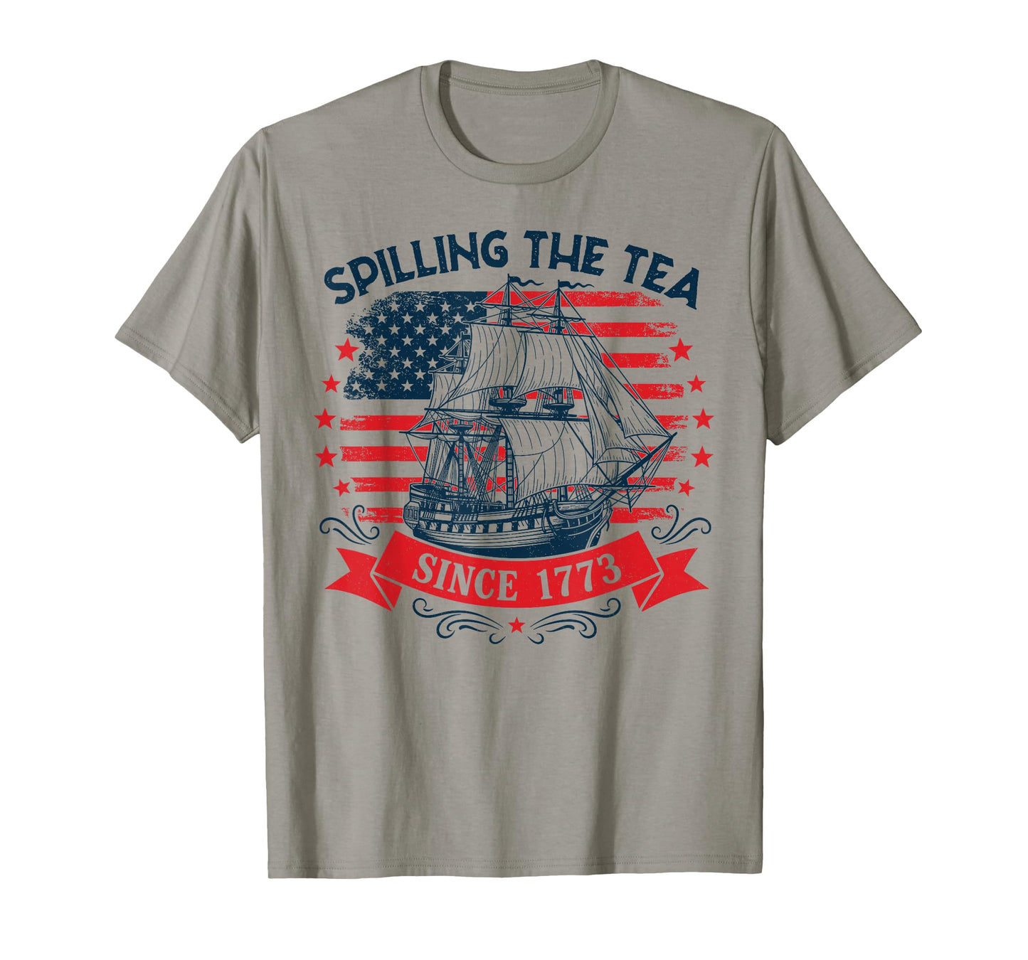 Spilling The Tea Since 1773 Vintage 4th of July Teacher T-Shirt