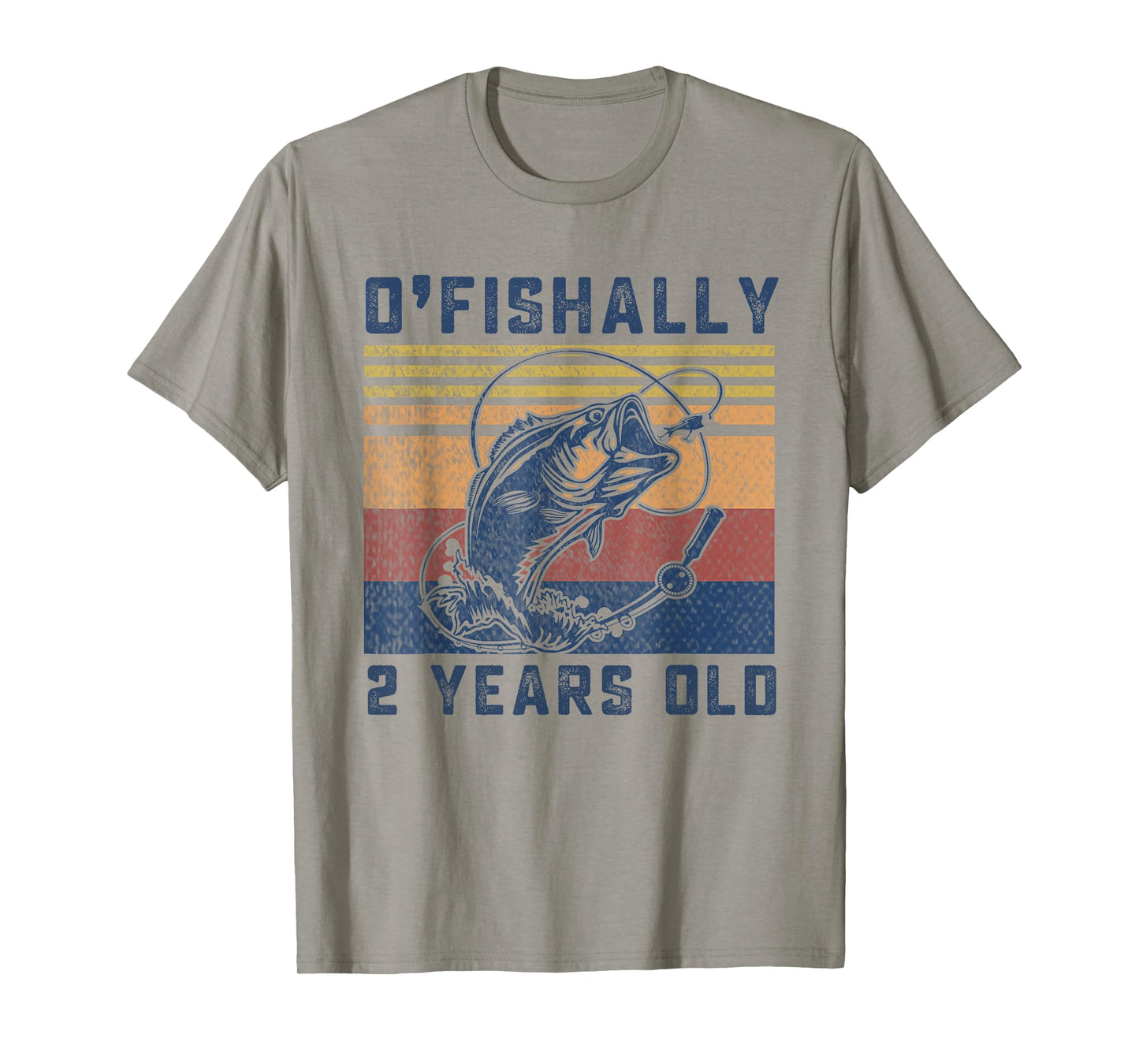Ofishally 2 Year Old Shirt 2nd Birthday Fishing US Flag T-Shirt