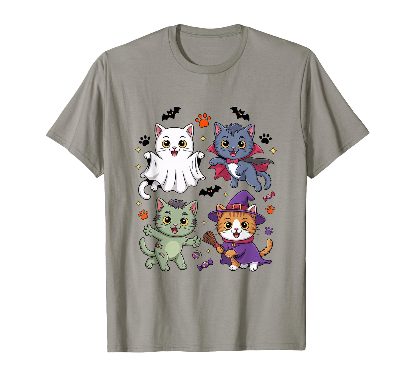 Funny Halloween Cats in Costumes T-Shirt