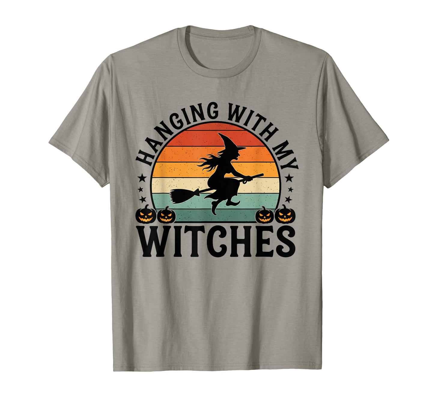 Retro 80's Vintage Hanging with My Witches Spooky Halloween T-Shirt