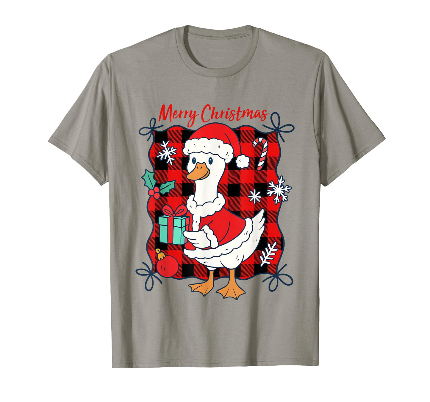 Goose Merry Christmas Santa Hat Xmas Family Pajama Men Women T-Shirt