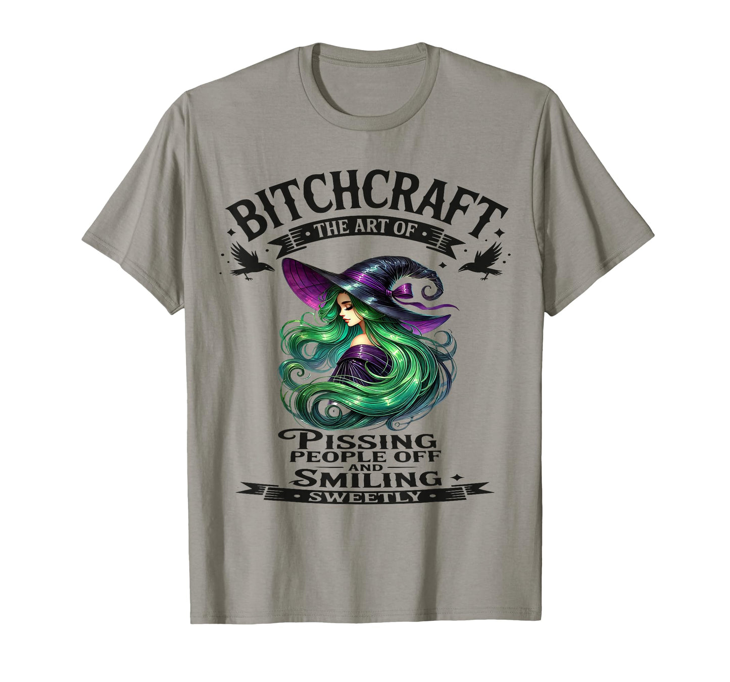 Halloween Vintage Witch Bitchcraft Gothic Pin Up Girl Sassy T-Shirt