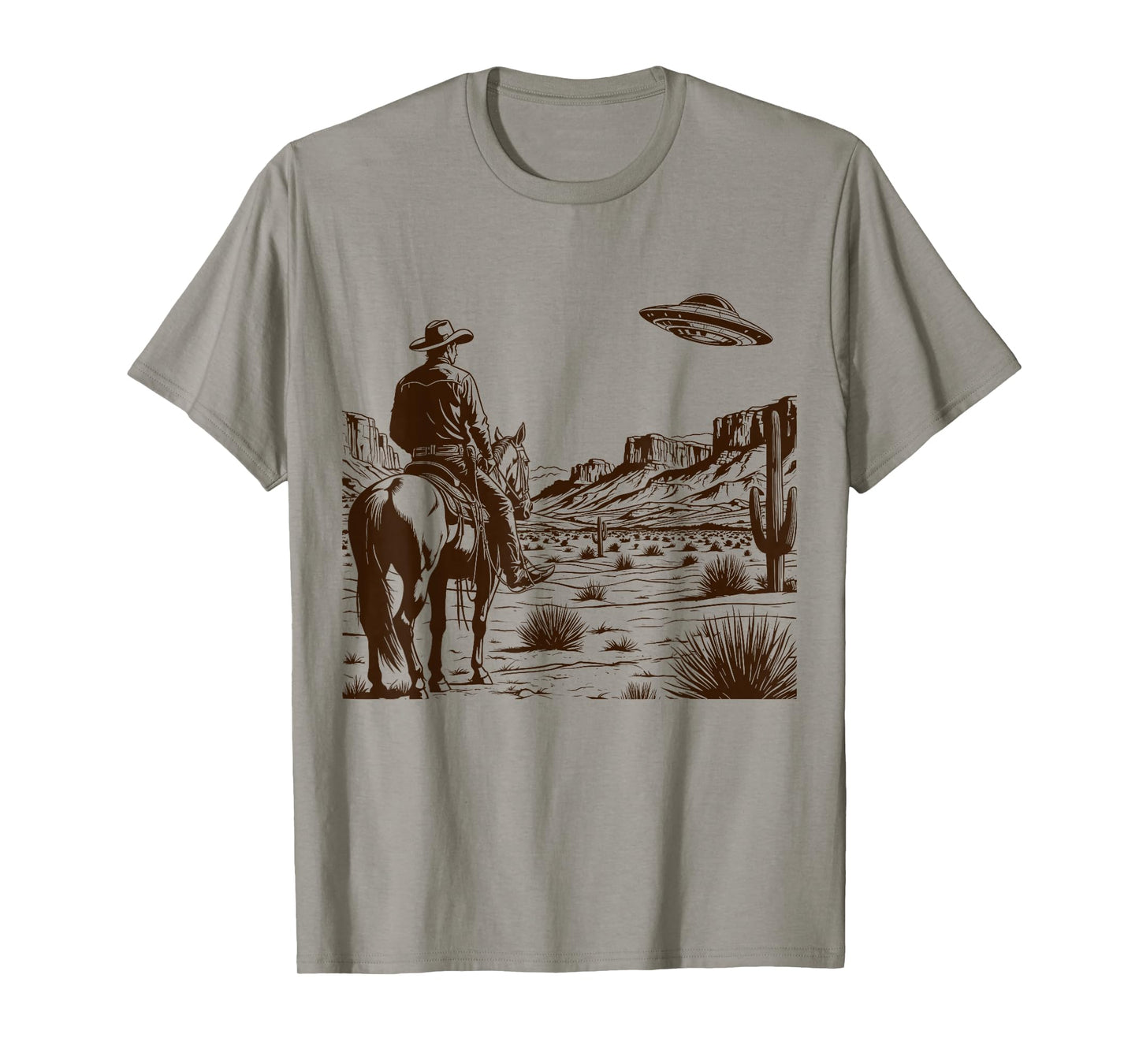 Ufo Western Retro Vintage Cowboy T-Shirt