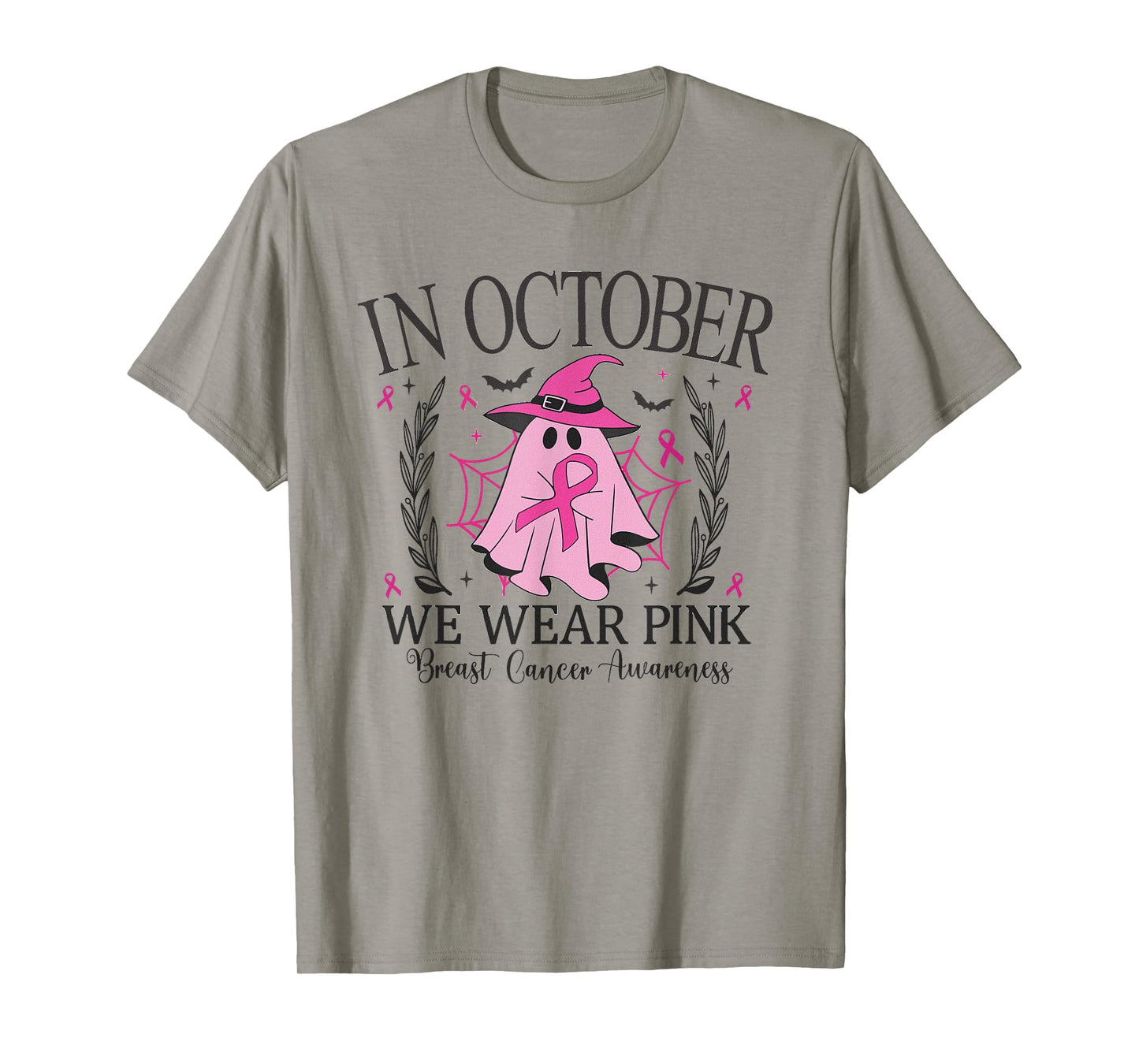 In October We Wear Pink Breast Cancer Awareness pink ribbon T-Shirt