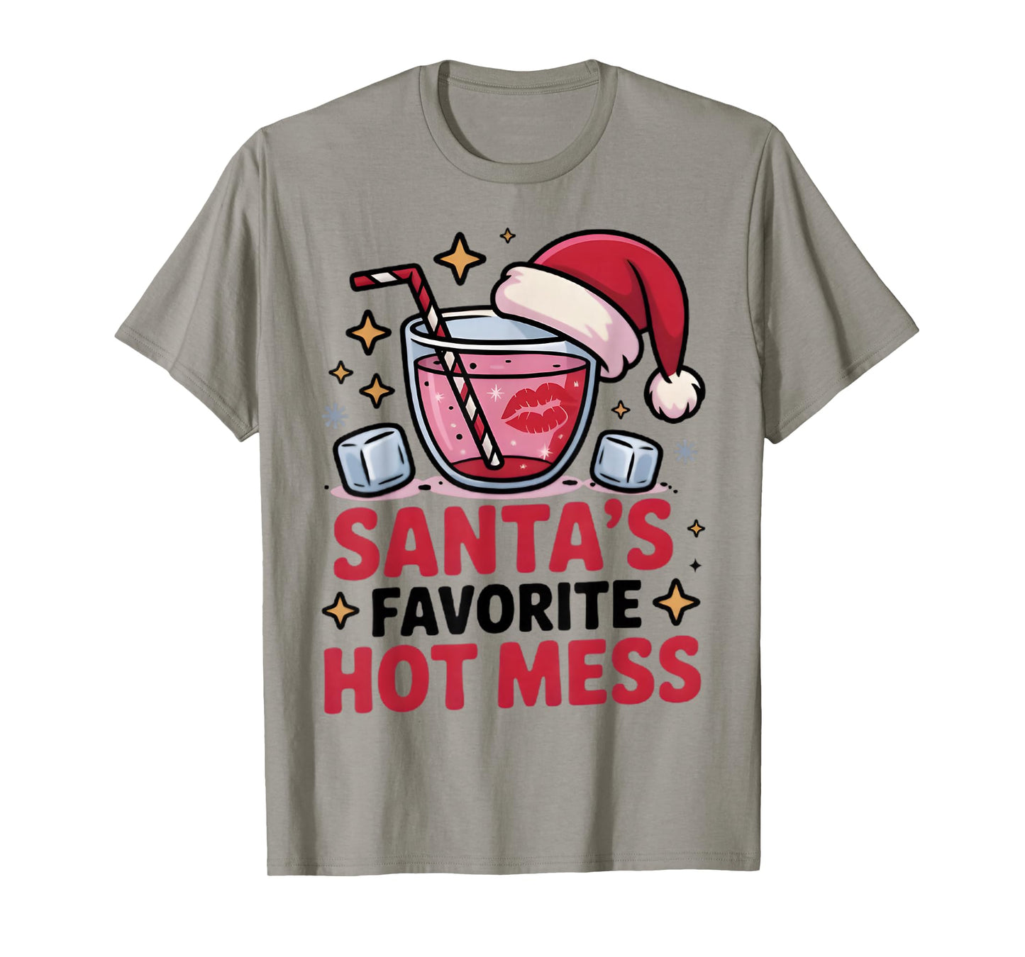 Santa's Favorite Hot Mess Christmas Funny Margarita T-Shirt