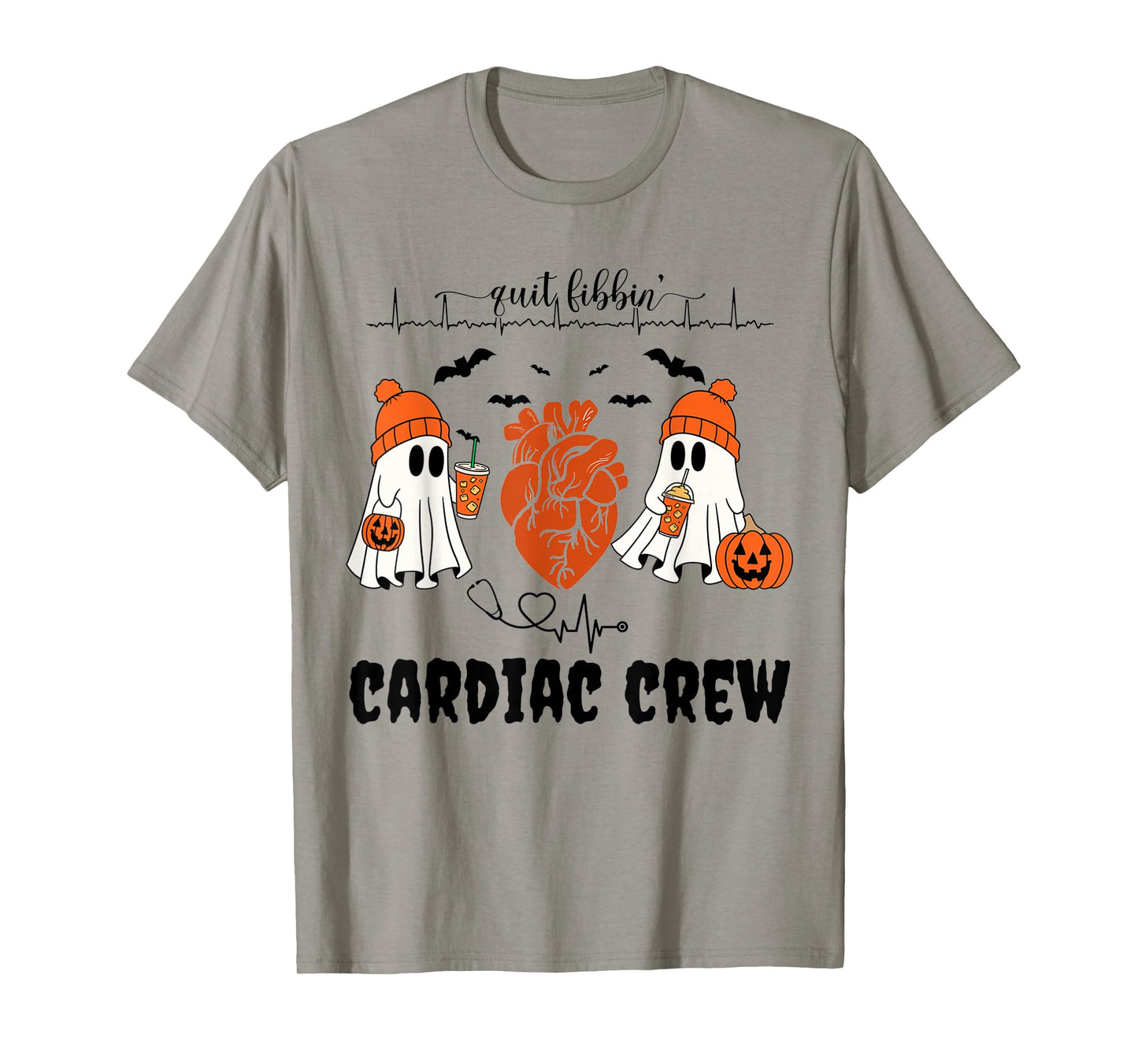 Heart Anatomy Ghosts Halloween Cardiology Heart Warrior T-Shirt