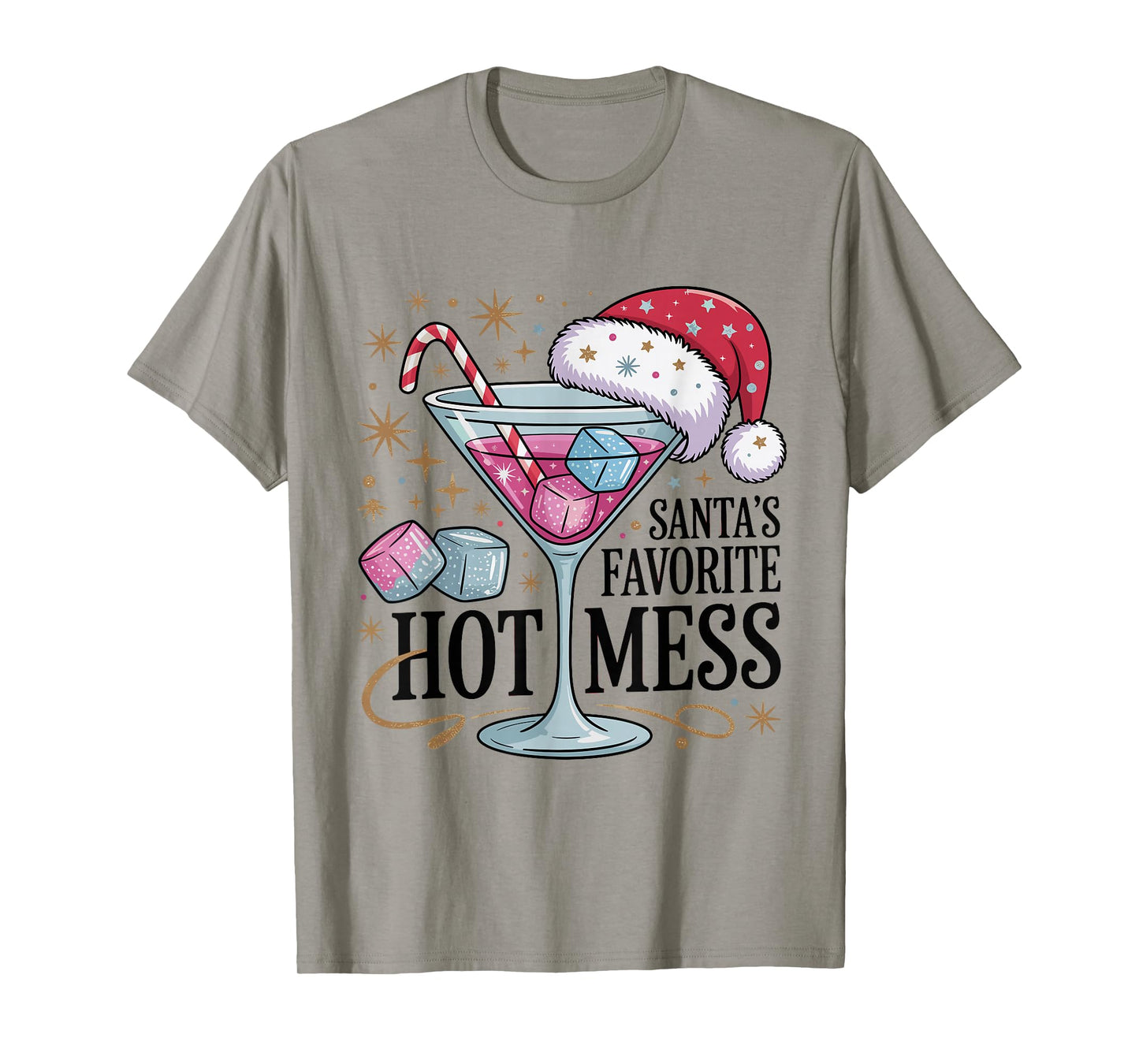 Santa's Favorite Hot Mess Funny Christmas T-Shirt