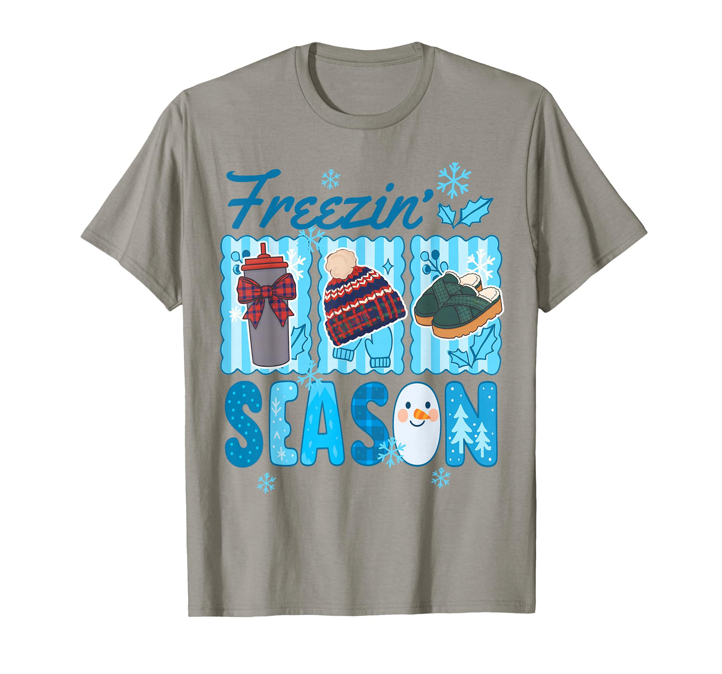 Winter Girl Winter Christmas Coquette Bow Freezin' Season T-Shirt