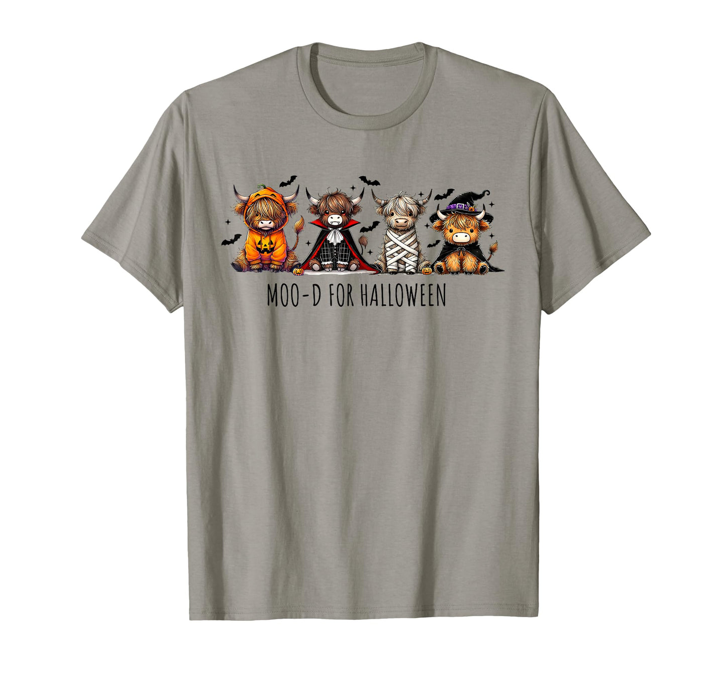 Retro Moo-d for Halloween Highland Cow Spooky Season Outfit T-Shirt