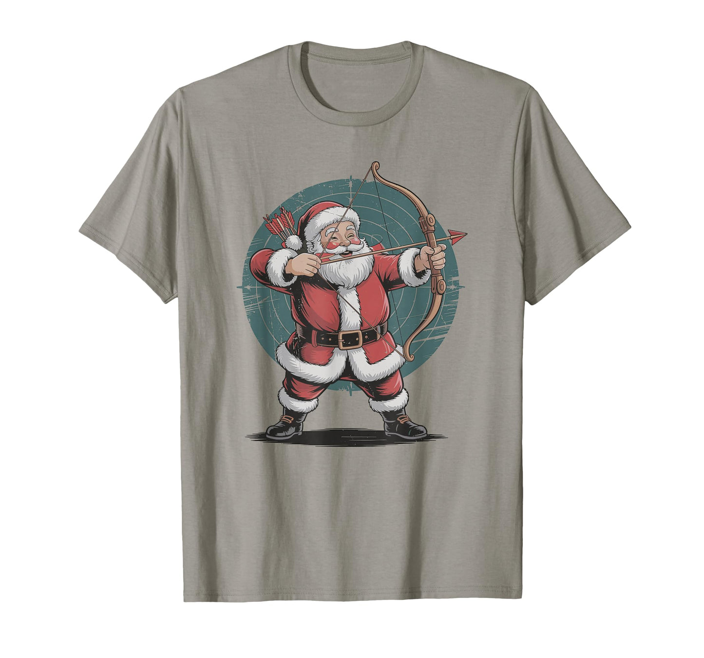 Vintage Santa Playing Archery Retro Christmas Holiday Sports T-Shirt
