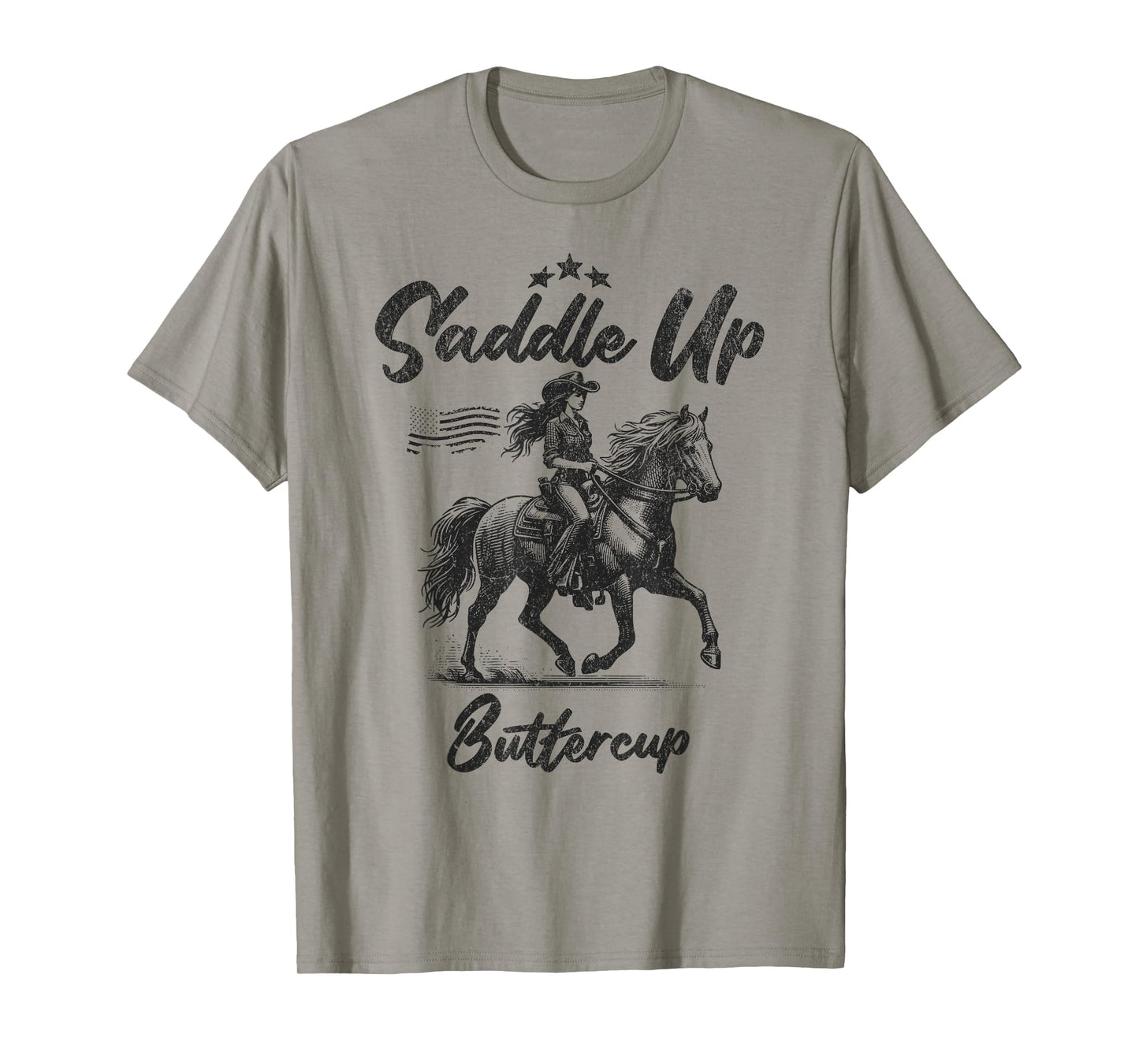 Saddle Up Buttercup Cowgirl Western Horse Riding T-Shirt