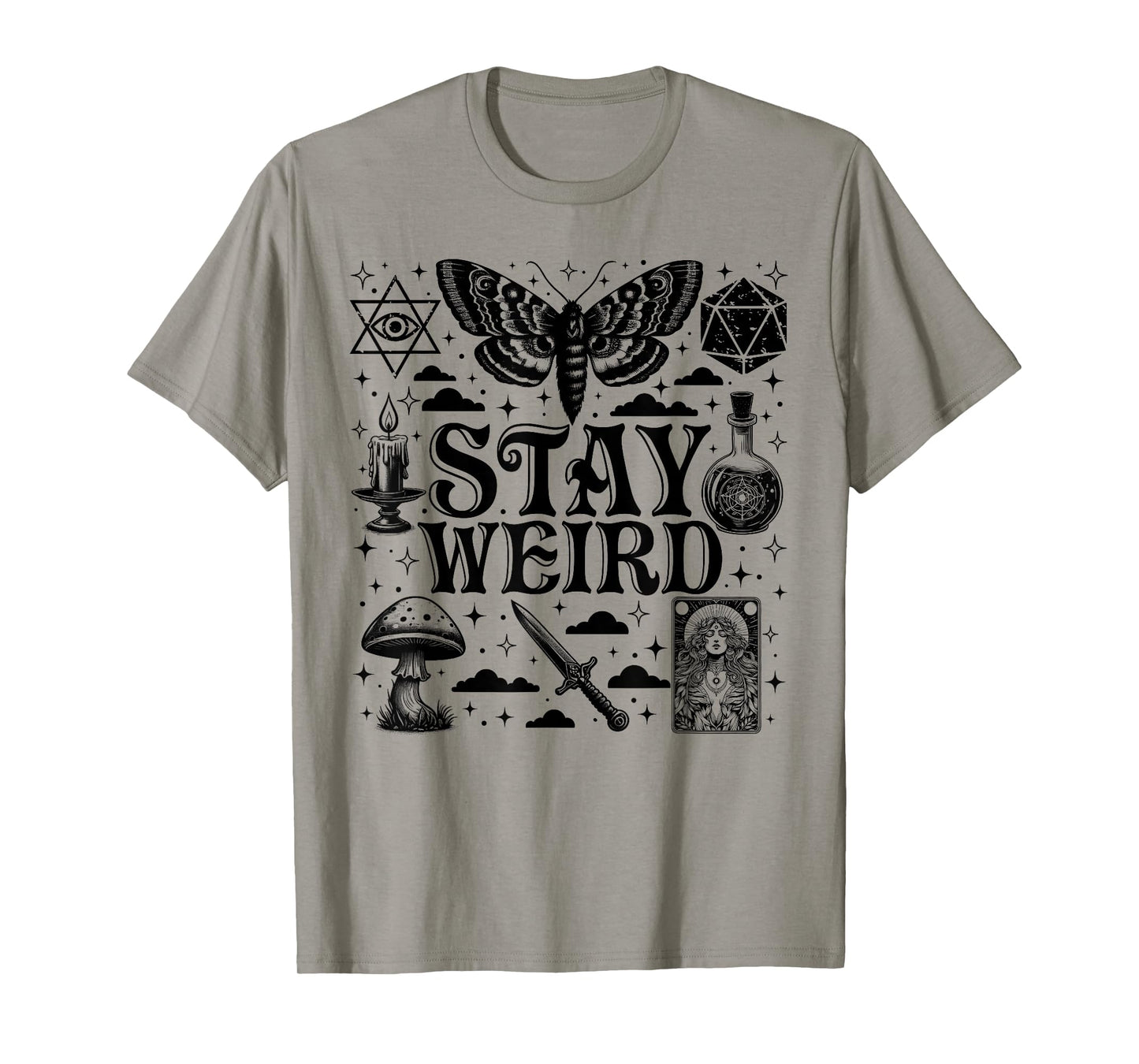 Stay Weird Witchy Vibes Halloween Edgy Ritua Humor Gothic T-Shirt