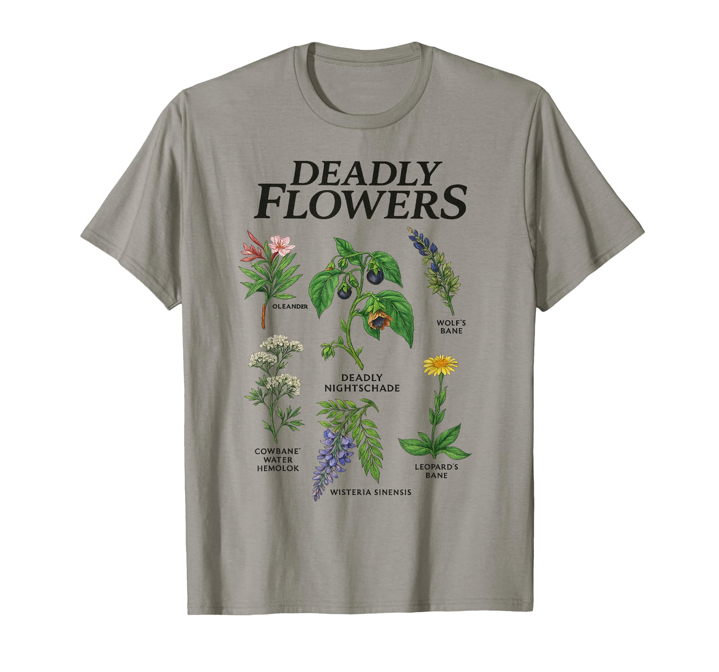 Deadly Flowers Gothic Botanical Poisonous Plants Men Women T-Shirt