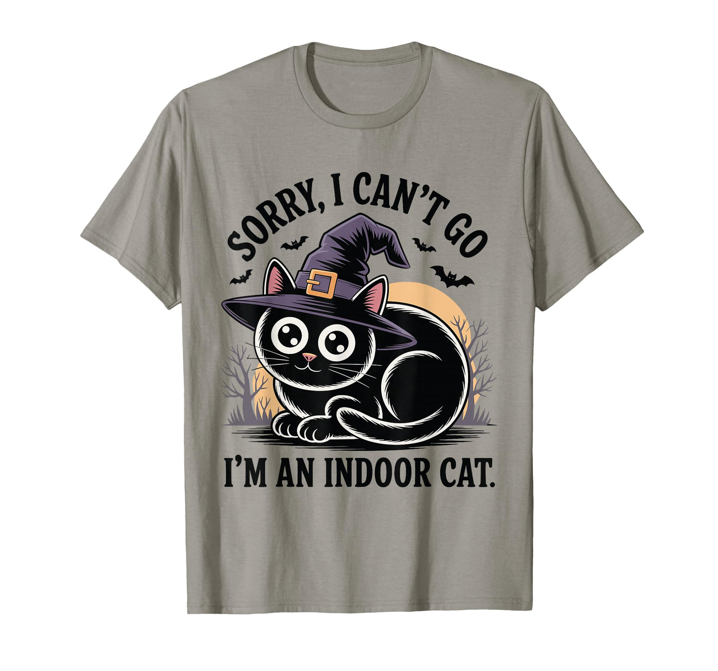 Sorry I Can’t Go I’m an Indoor Cat Funny Halloween T-Shirt