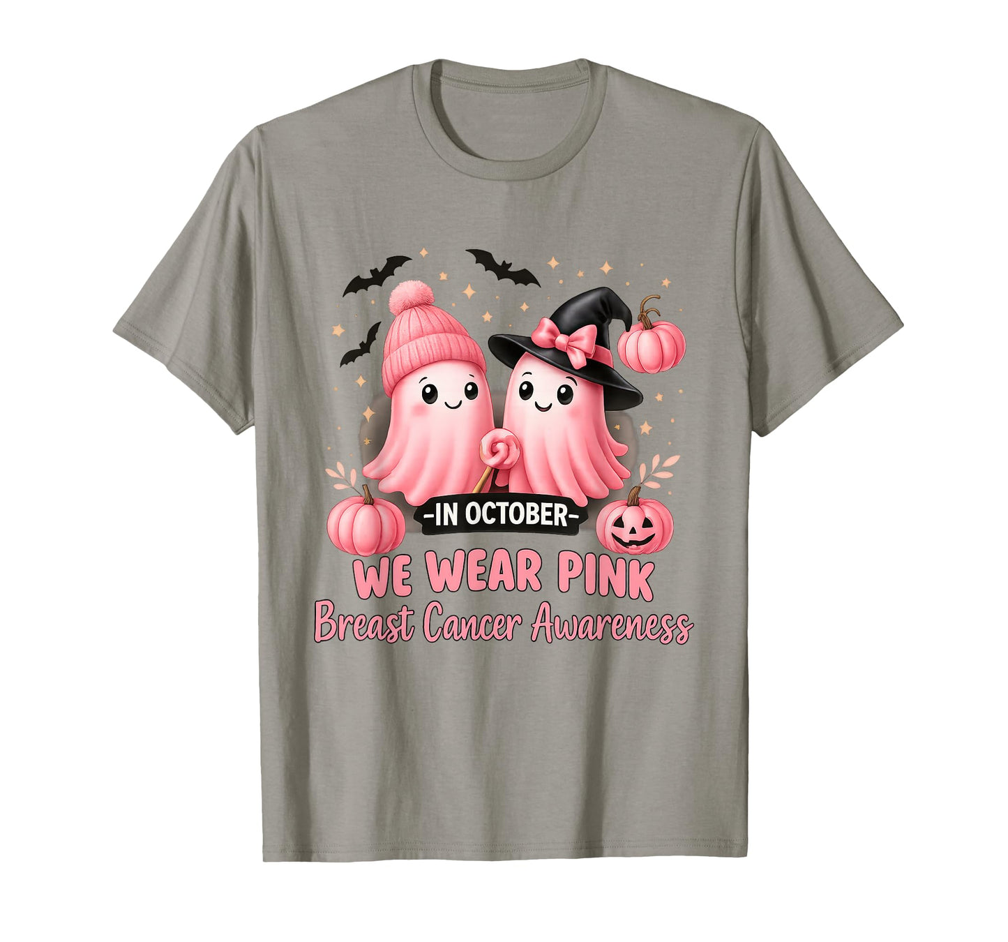 Breast Cancer Women Halloween Girls in October We Wear Pink T-Shirt