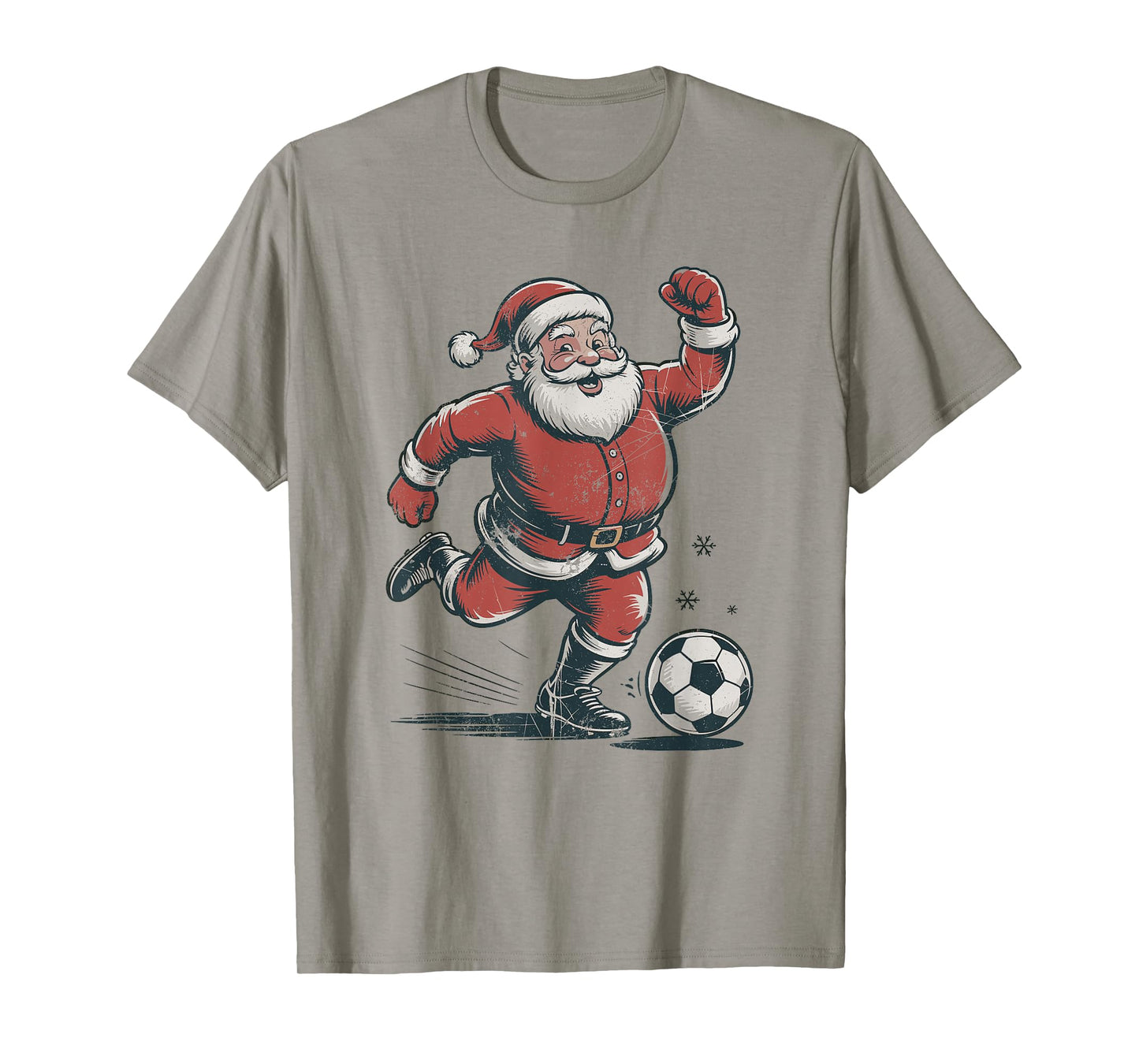 Retro Santa Playing Soccer Vintage 90s Christmas Holiday T-Shirt
