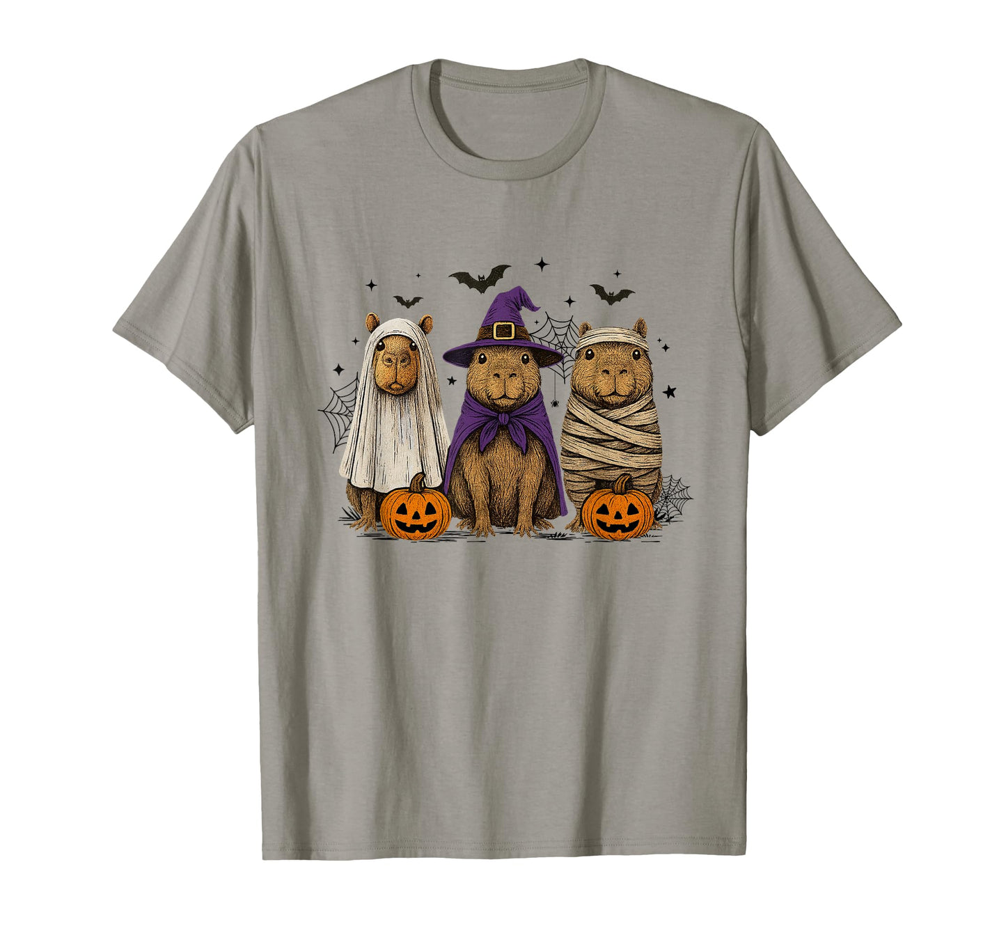 Capybara Ghost Witch Mummy Halloween Costume Men Women Kids T-Shirt