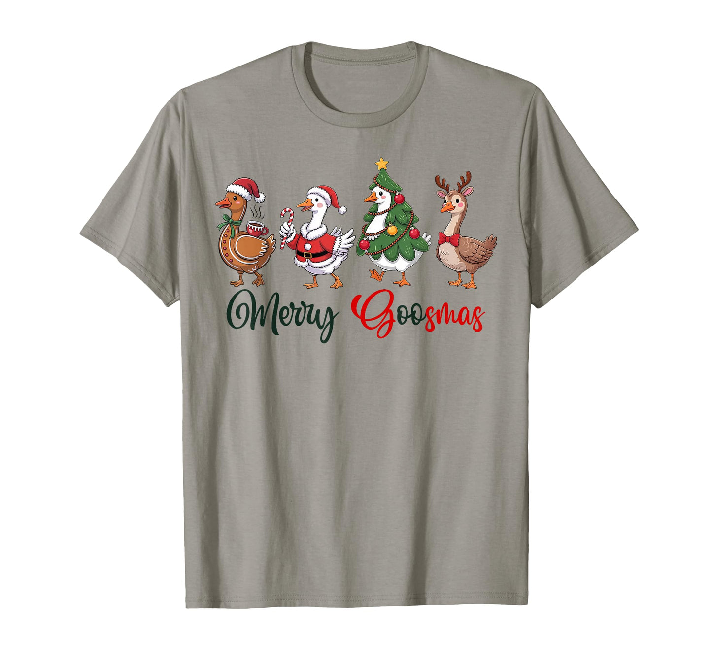 Funny Christmas Goose Merry Goosmas, Gingerbread Goose Kids T-Shirt