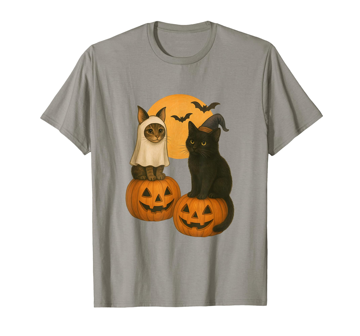 Cute Cats with Ghost and Witch Halloween Costumes Kitten T-Shirt