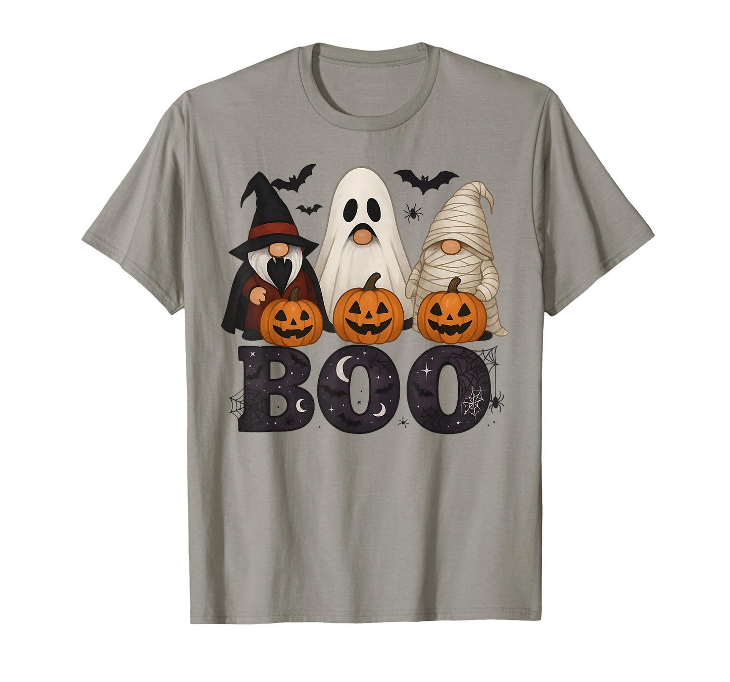 Spooky Cute Boo Witch Gnome Halloween Pumpkins Spiders Women T-Shirt