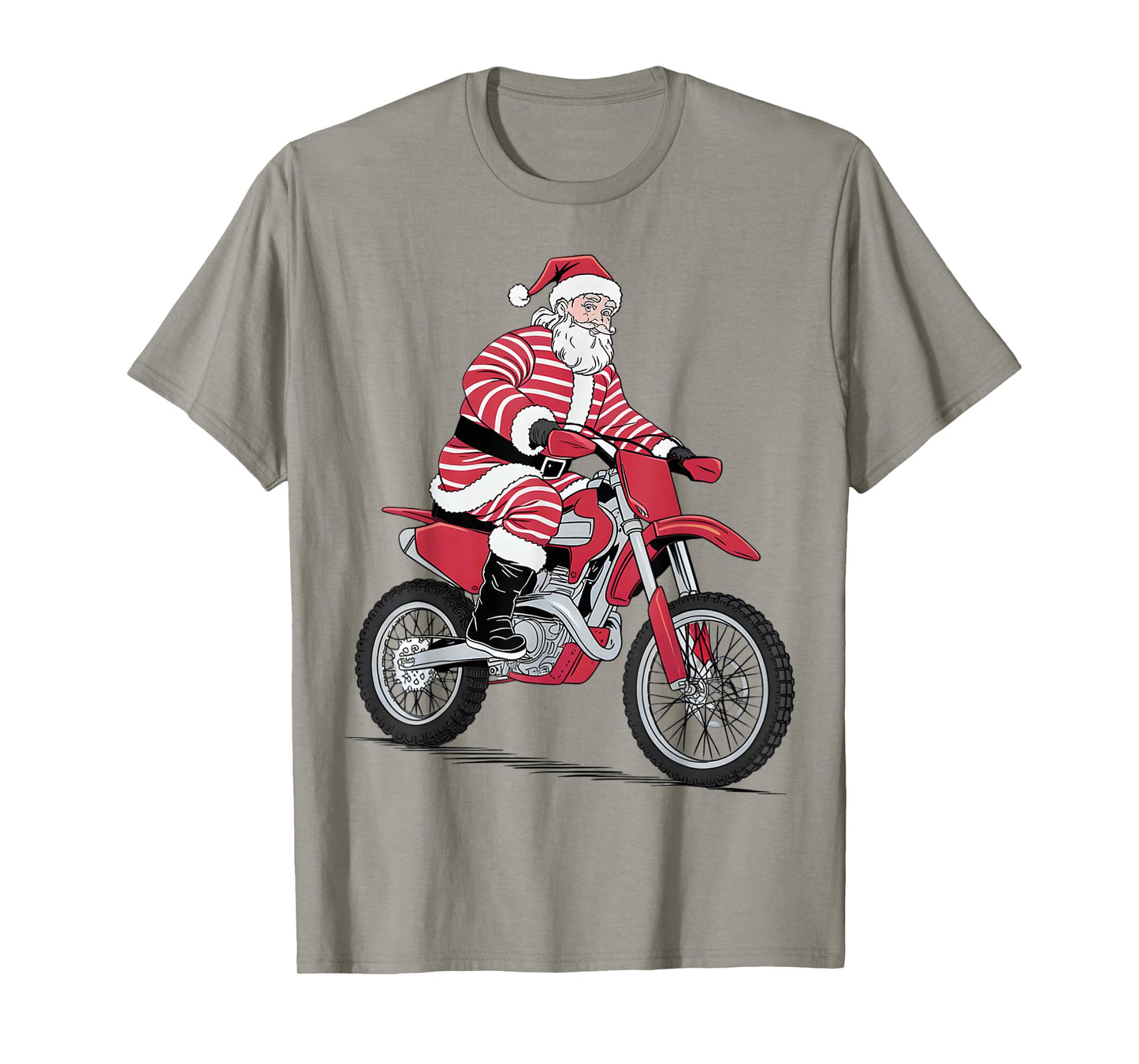 Christmas Dirt Bike Motocross Racing Enthusiasts Biker Santa T-Shirt