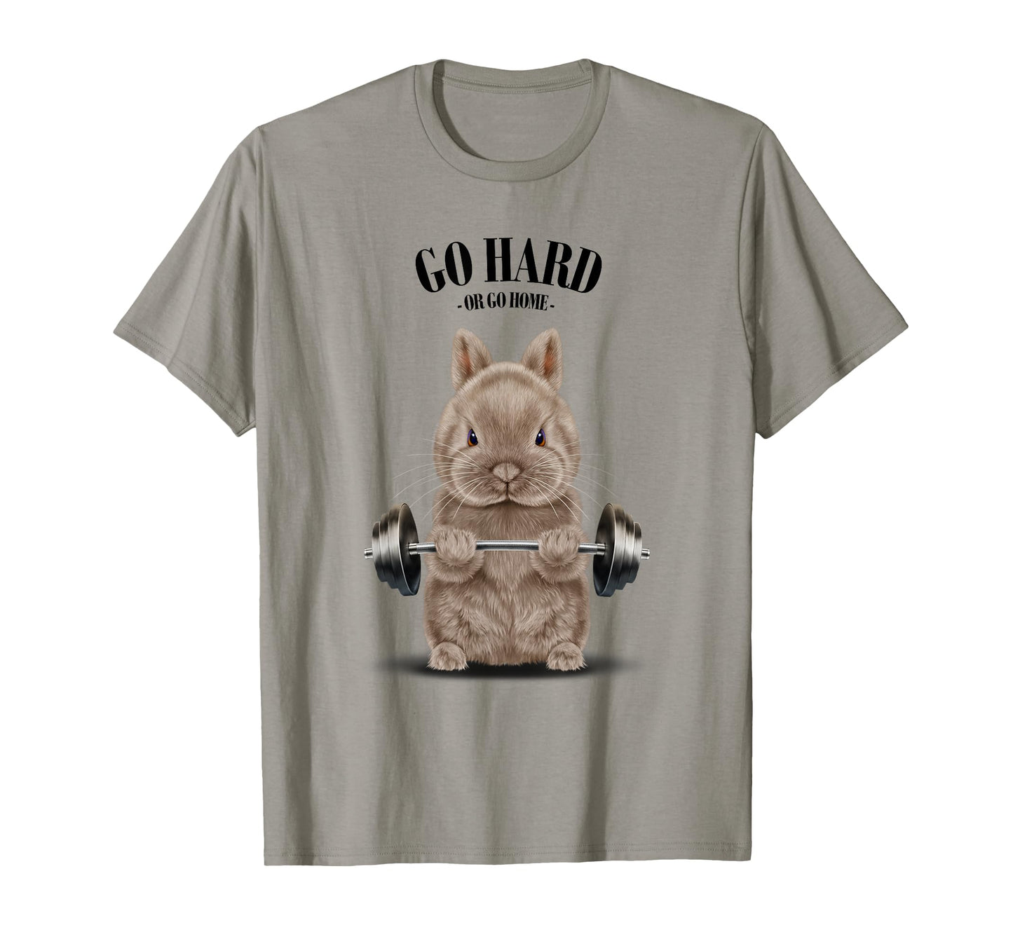 Beige Dwarf Rabbit Muscle Training Weightlifting Fitness T-Shirt