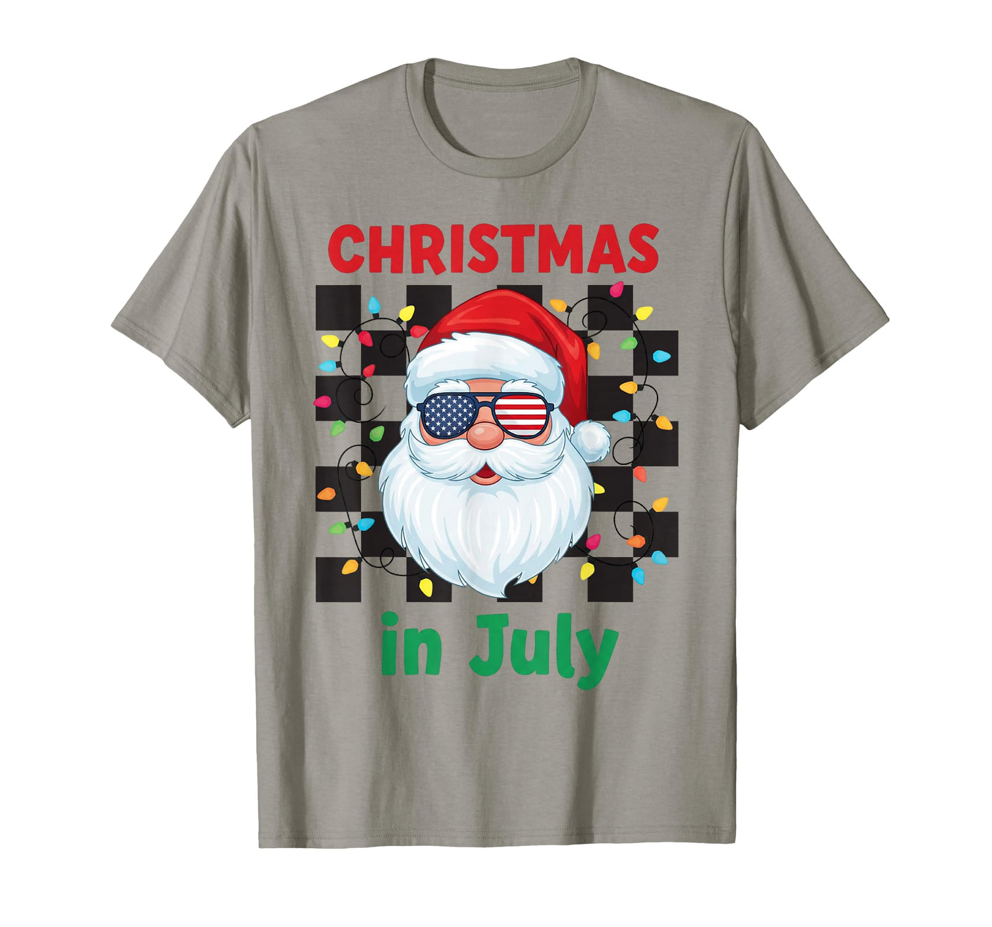 Christmas in July Santa Hat Light Hawaiian Tropical Xmas T-Shirt