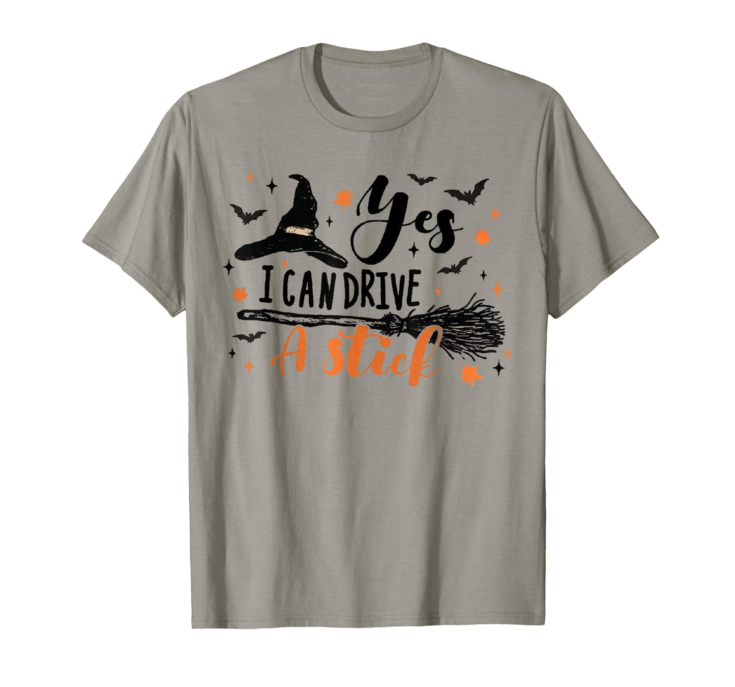 Yes I Can Drive A Stick Funny Halloween Spooky Witch T-Shirt
