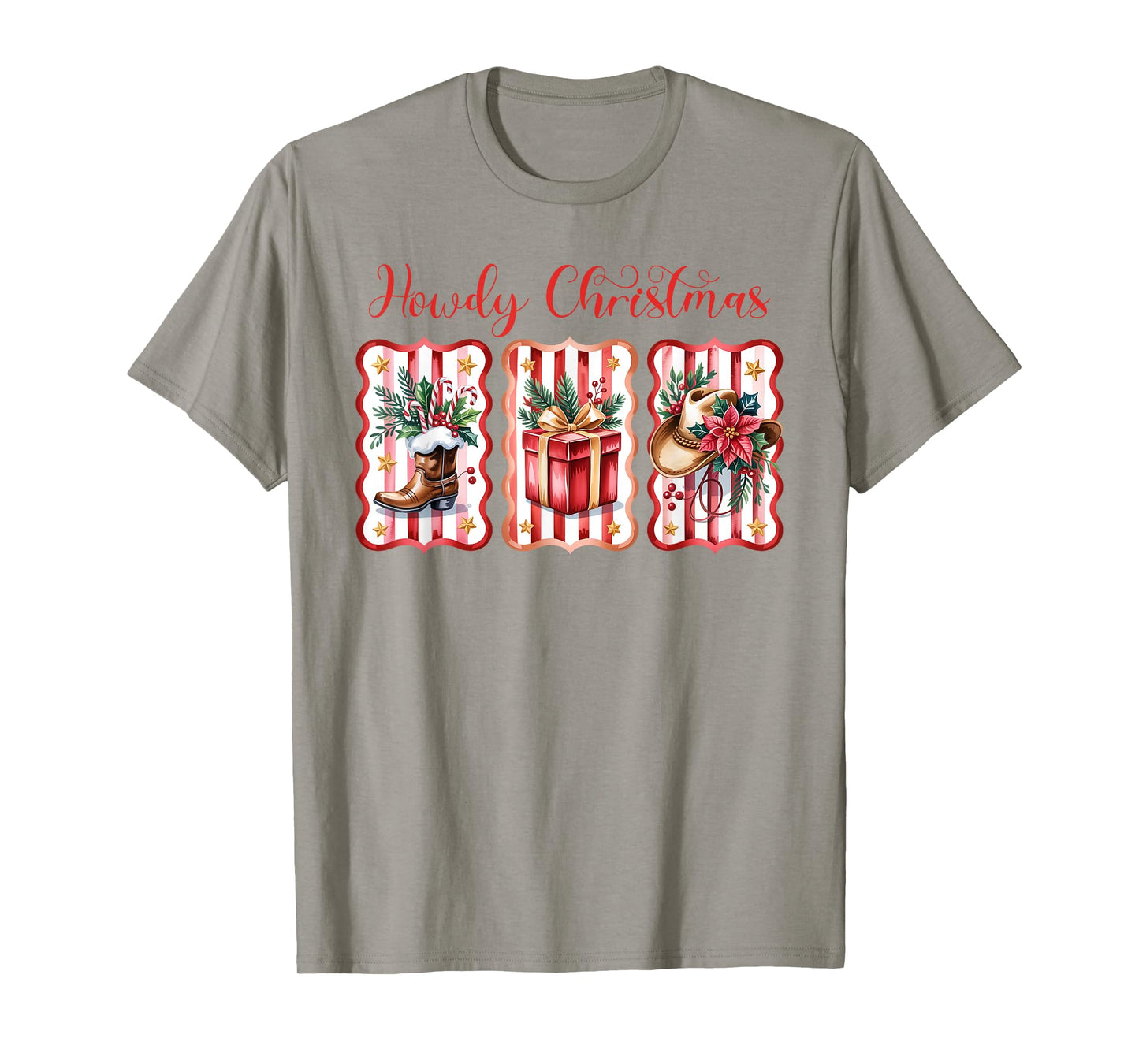 Howdy Christmas Western Coquette Bow Cowboy Cowgirl Santa T-Shirt
