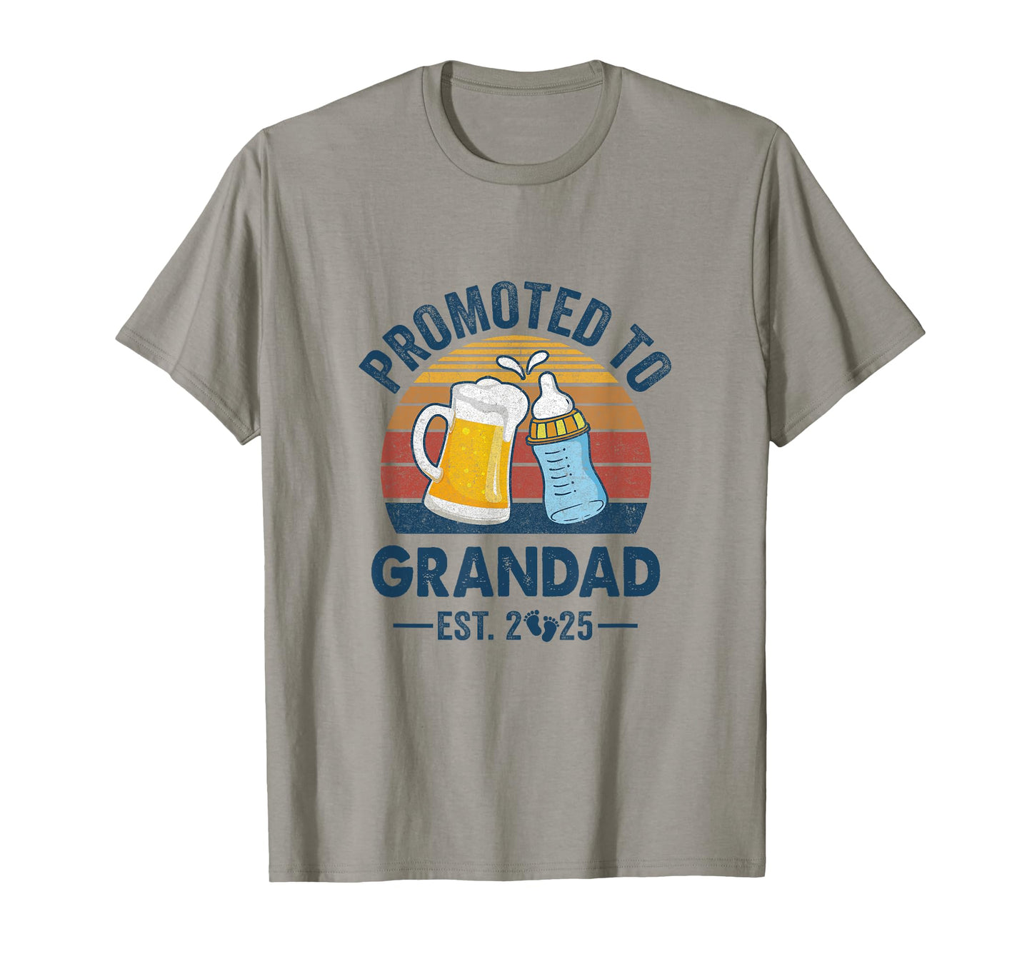 Promoted To Grandad Est 2025 First Time Fathers Day Vintage T-Shirt