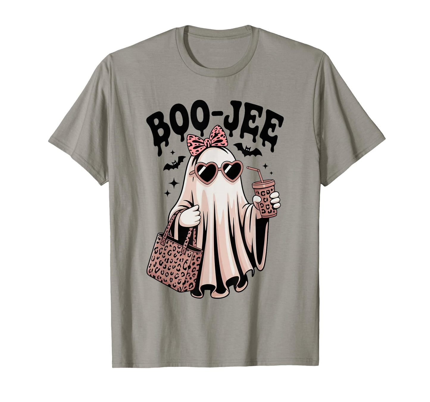 Coquette Leopard Ghost Coffee Boo-JEE Halloween Boujee Ghost T-Shirt
