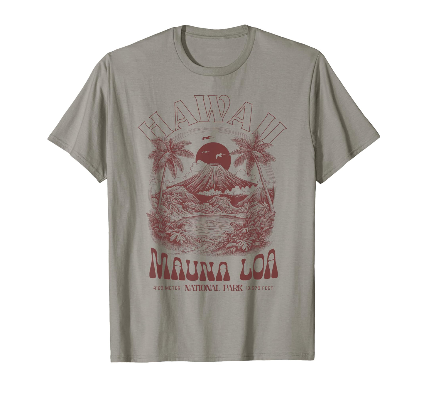 Hawaii Volcano Vintage Outdoor Mountain Hiking T-Shirt