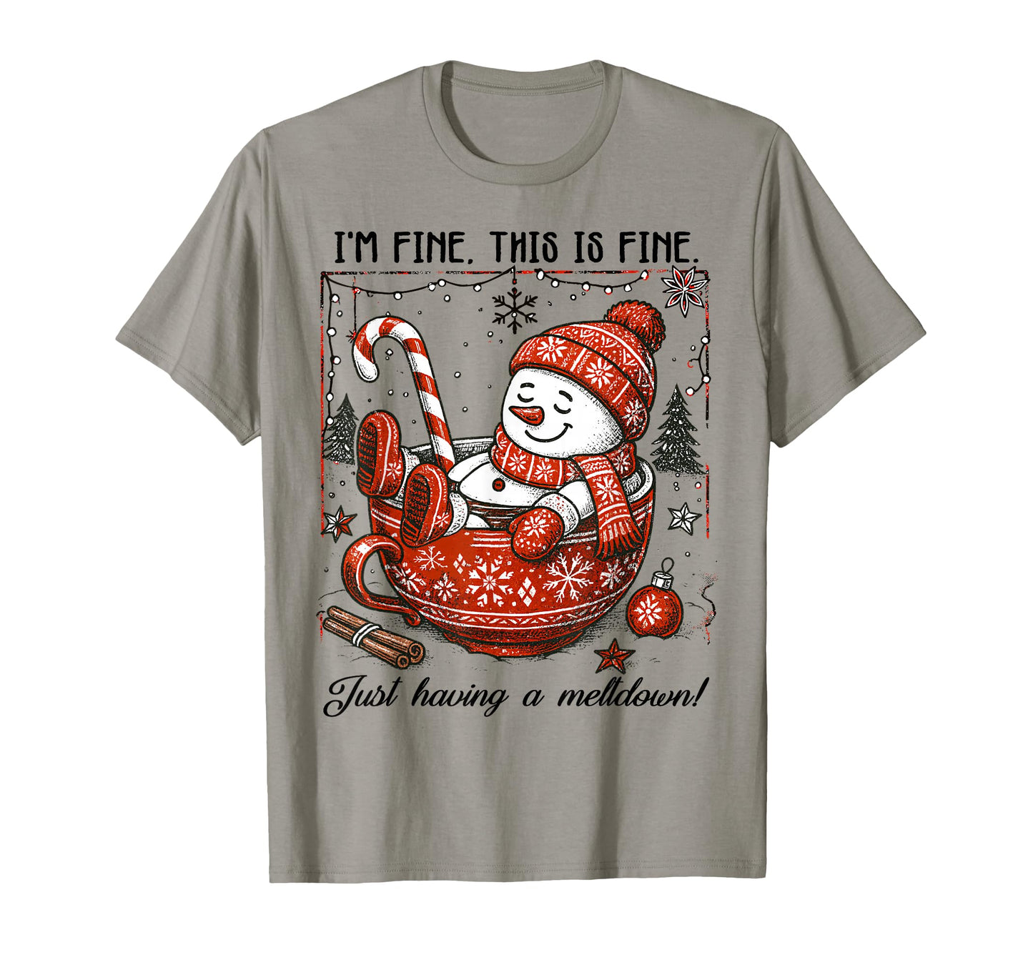 Merry Christmas Xmas Vibes Snowman Just Having A Meltdown T-Shirt