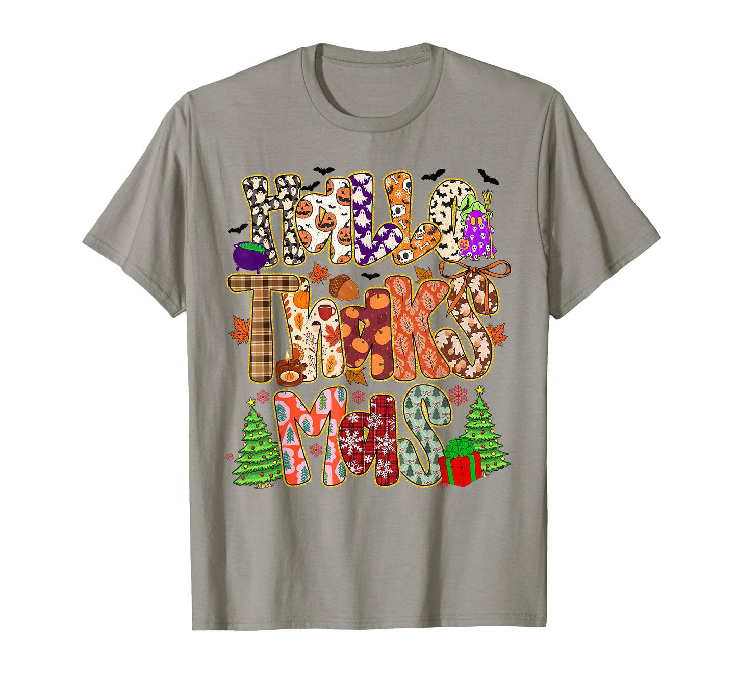 Gooses Halloween Thanksgiving Christmas Happy HalloThanksMas T-Shirt