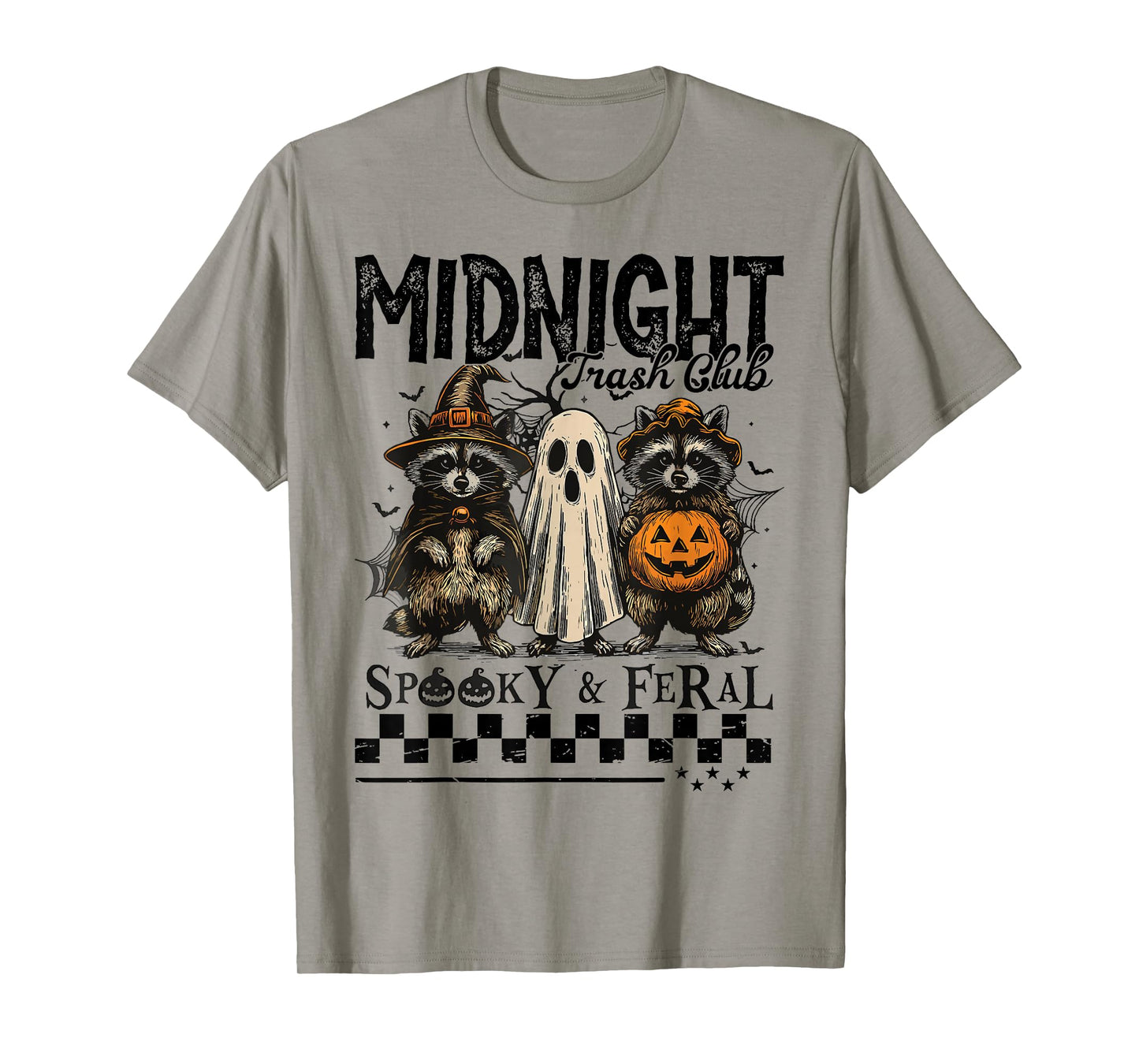 Halloween Midnight Trash Club Spooky Feral Raccoon Ghost T-Shirt