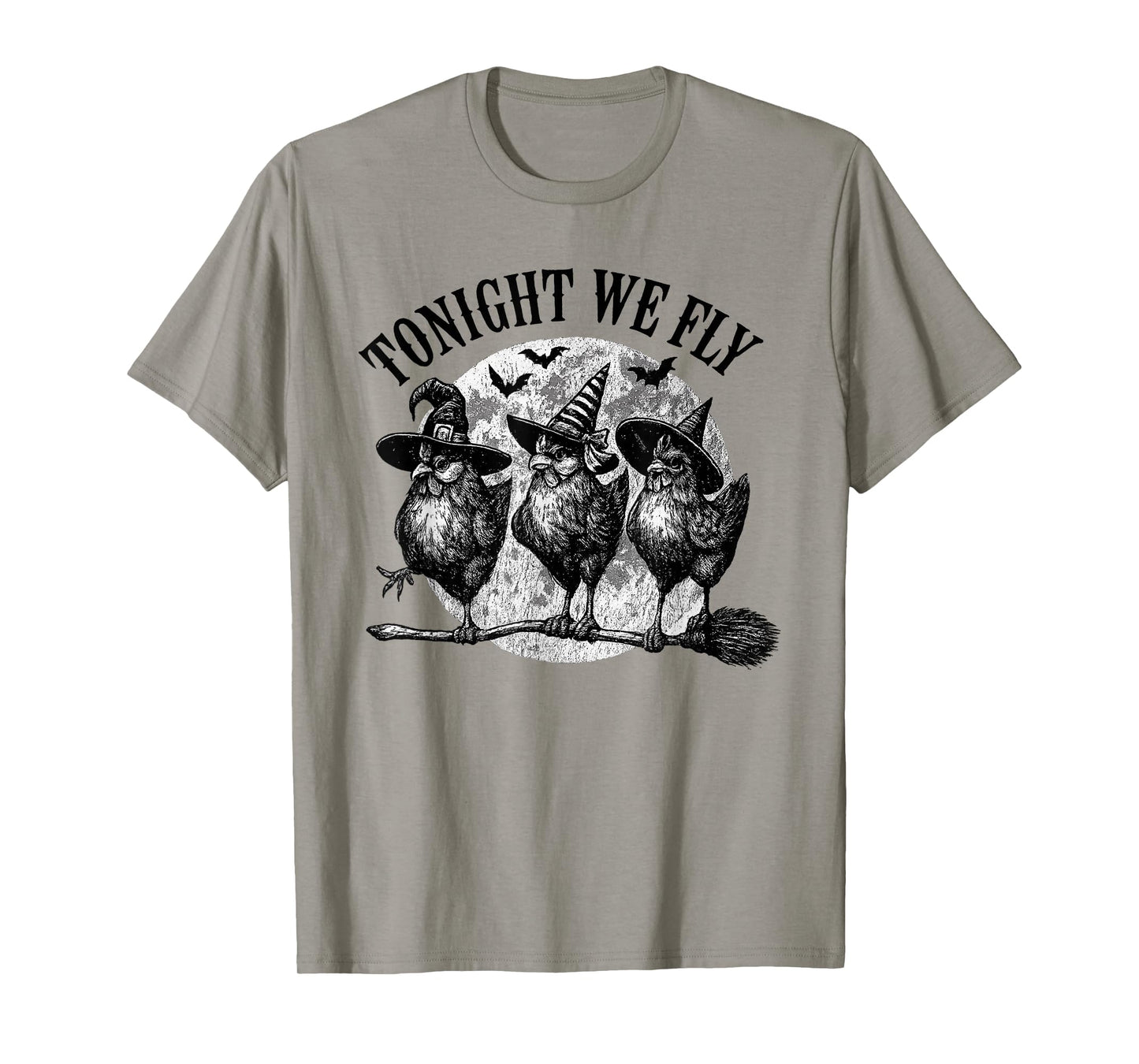 Tonight We Fly Funny Witch Chicken Halloween Costume T-Shirt