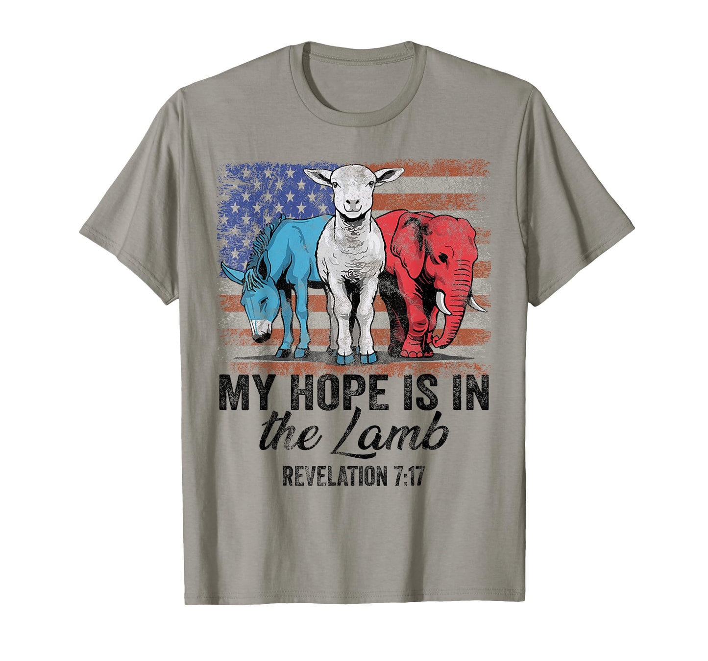 vintage My Hope is in the lamb Scripture Elephant Donkey T-Shirt