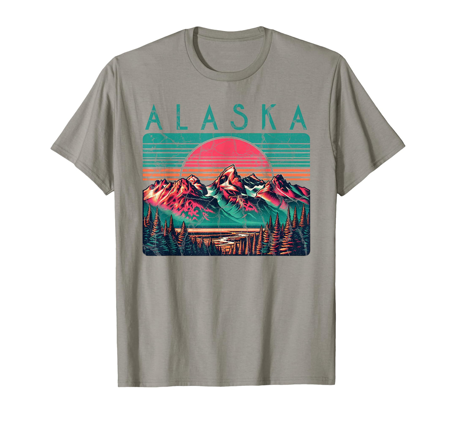 Alaska USA Outdoor Vintage Unisex-Adults, Kids Blue Retro Alaska T-Shirt