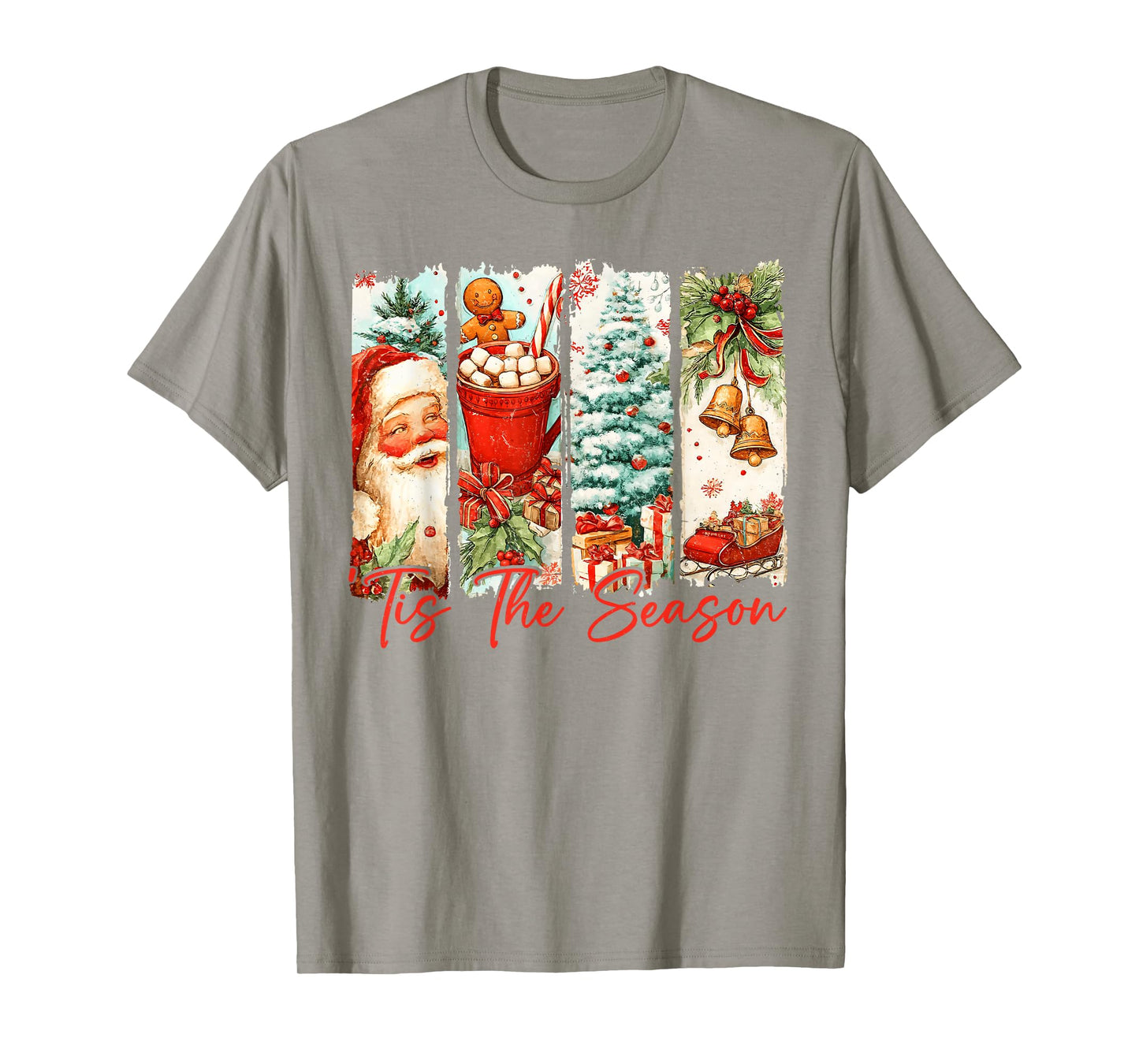 Tis The Season Merry Christmas Santa Tree Sleigh Holiday T-Shirt