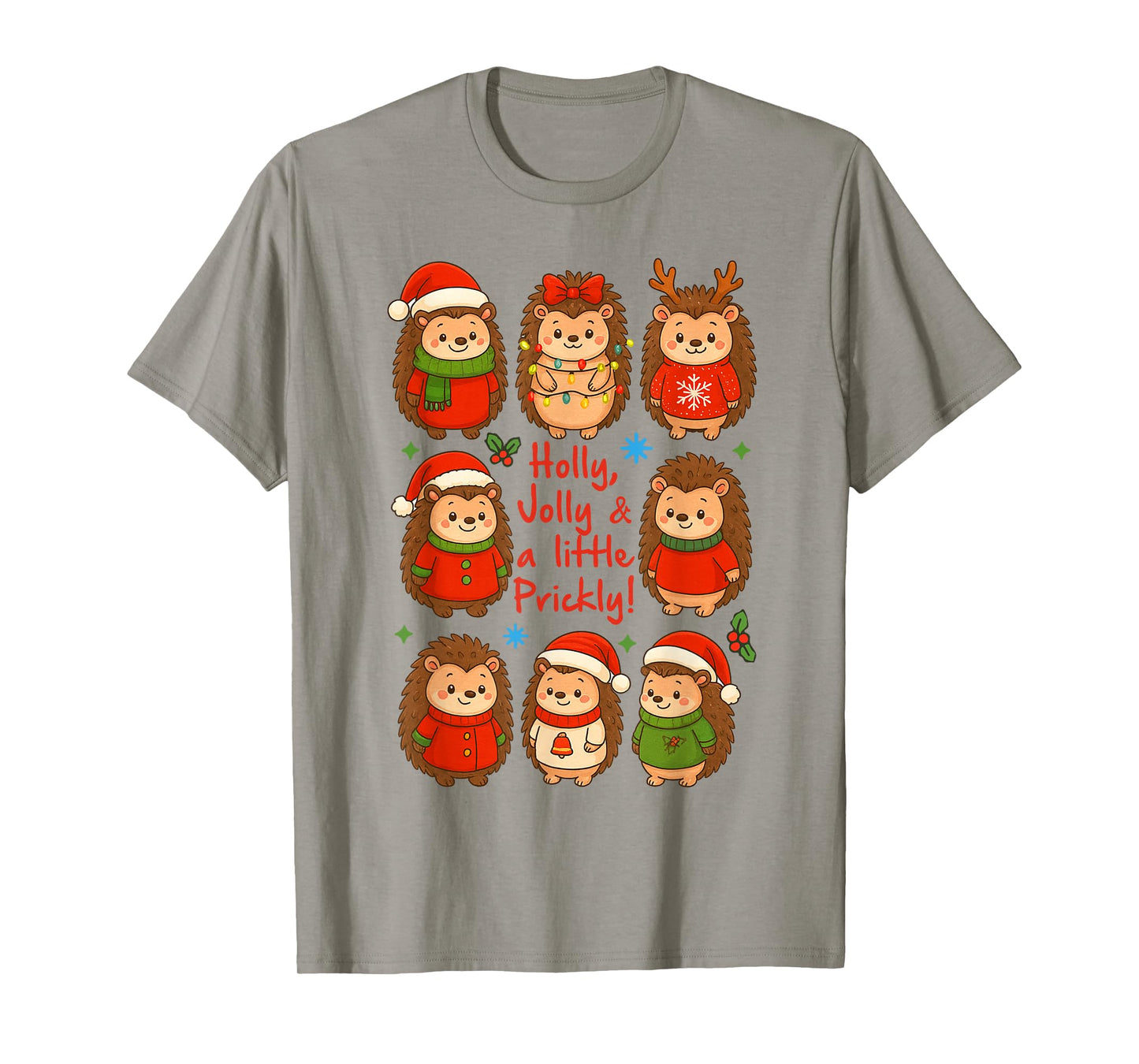 Christmas Xmas Vibes Hedgehog Holly A Jolly & Little Prickly T-Shirt