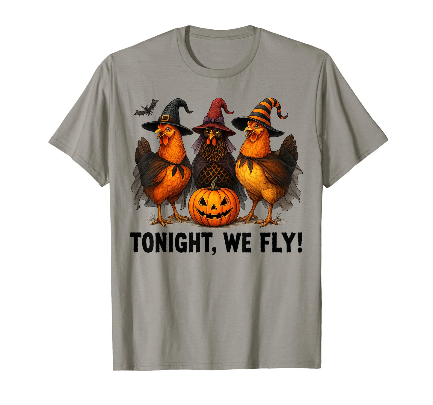 Tonight We Fly Funny Chicken Witches Funny Halloween Spooky T-Shirt