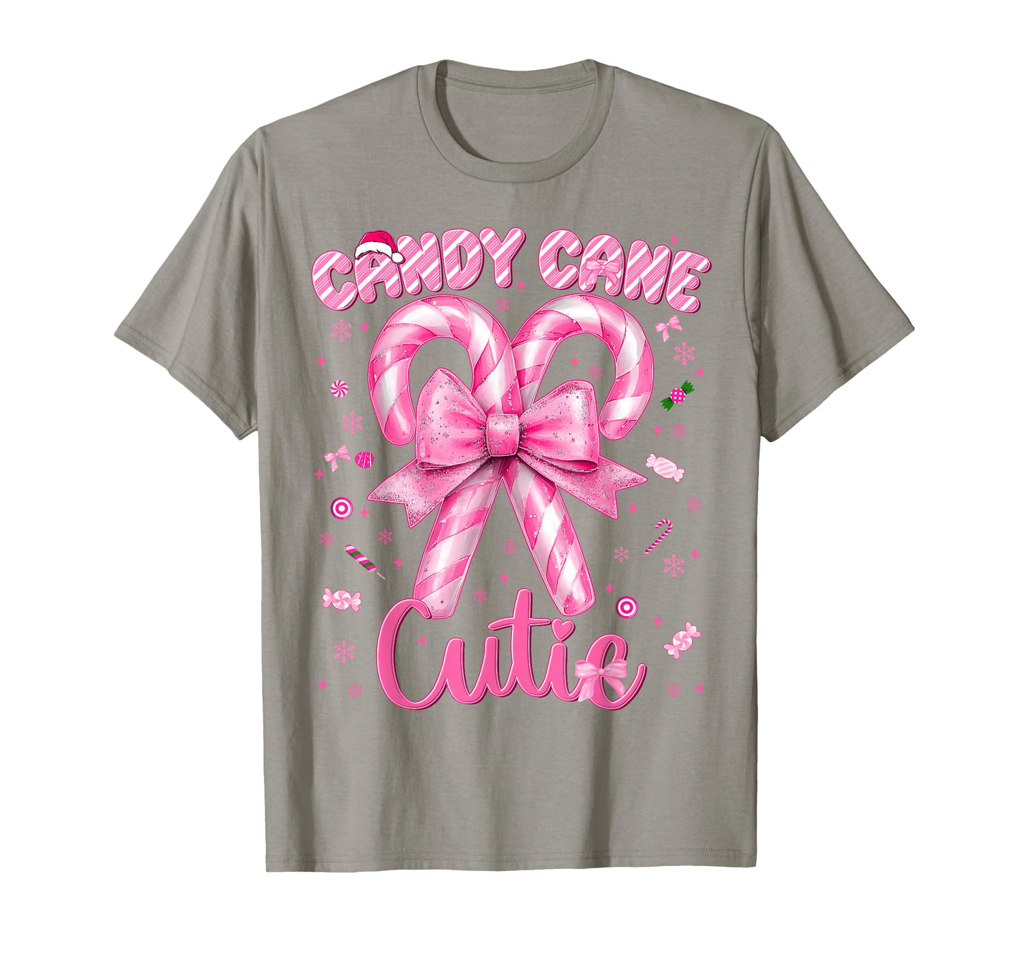 Candy Cane Cutie Coquette Pajamas Pjs Christmas Xmas Women T-Shirt