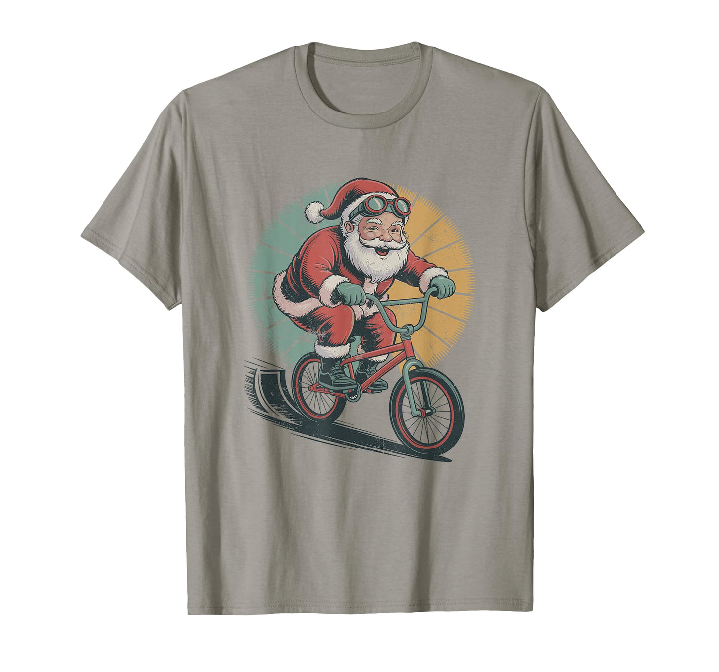 Vintage Santa Playing BMX Retro Christmas Holiday Sports T-Shirt